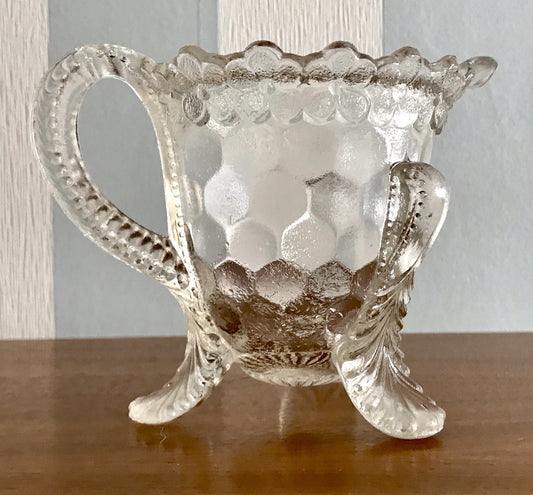 Antik Pressglas Sahnegießer Milchkännchen Kännchen Glas selten ungewöhnlich WOW