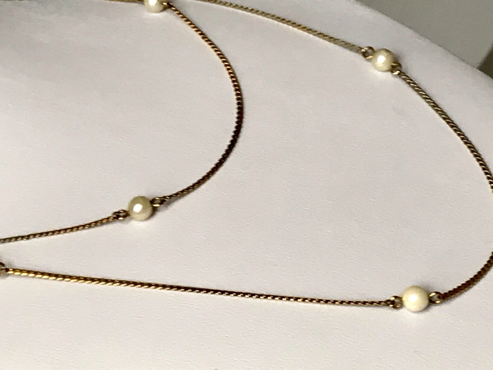 Antik lange Halskette 925 Silber vergoldet Collier Kette Perlen Zuchtperlen