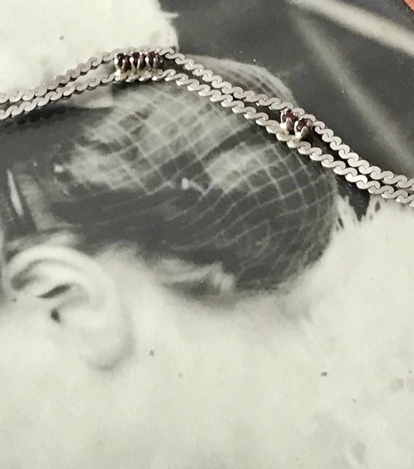 Antik? Edel 835 Silber Collier rhodiniert? Halskette rote Steine Halskette