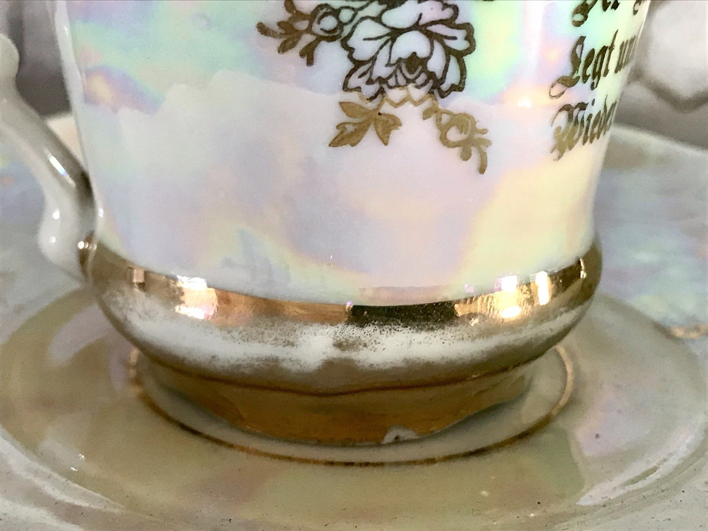 Antik Porzellan Andenken Becher Gedeck Sammeltasse Tasse Geburtstag Kind