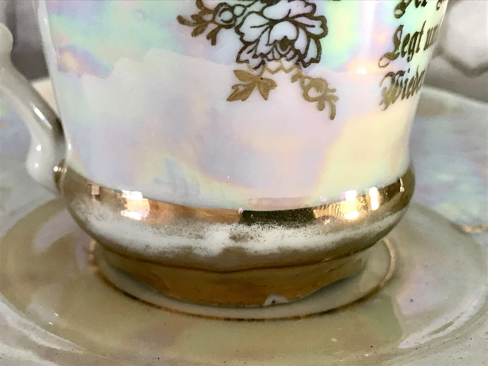 Antik Porzellan Andenken Becher Gedeck Sammeltasse Tasse Geburtstag Kind