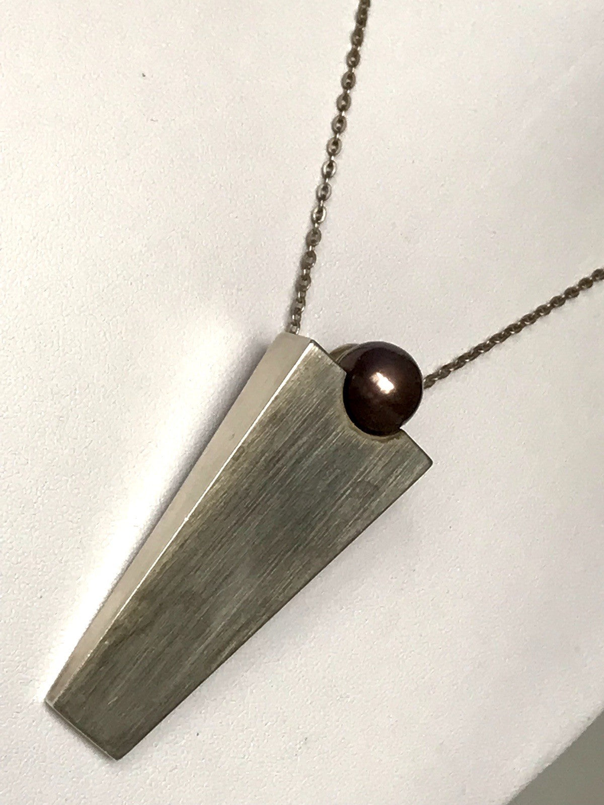 Damen Set Designer Schmuck Anhänger Ohrringe Silber 925 NW modernistisch Perle