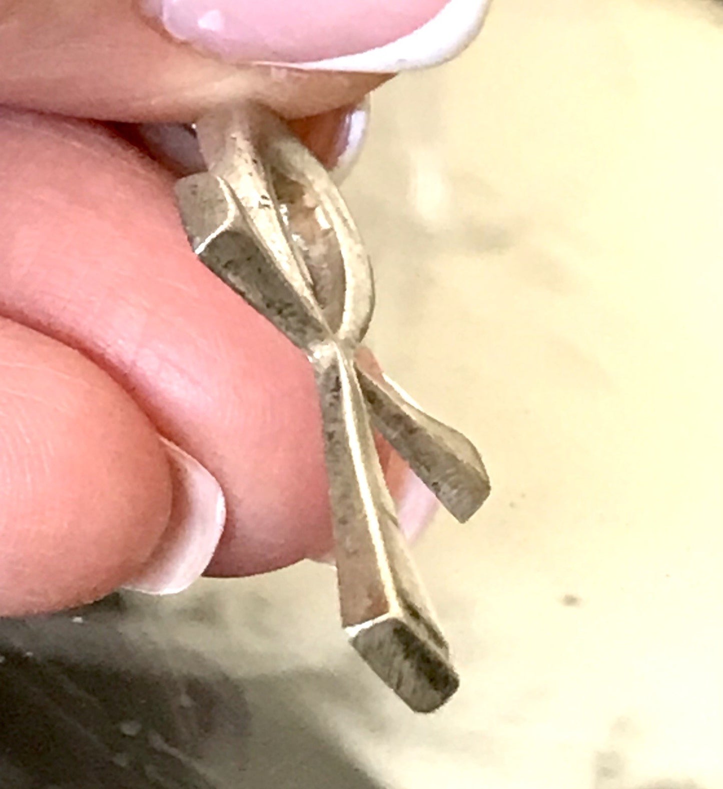 Vintage alt Ägypten Form 900 Silber Kreuz Anhänger Kettenanhänger