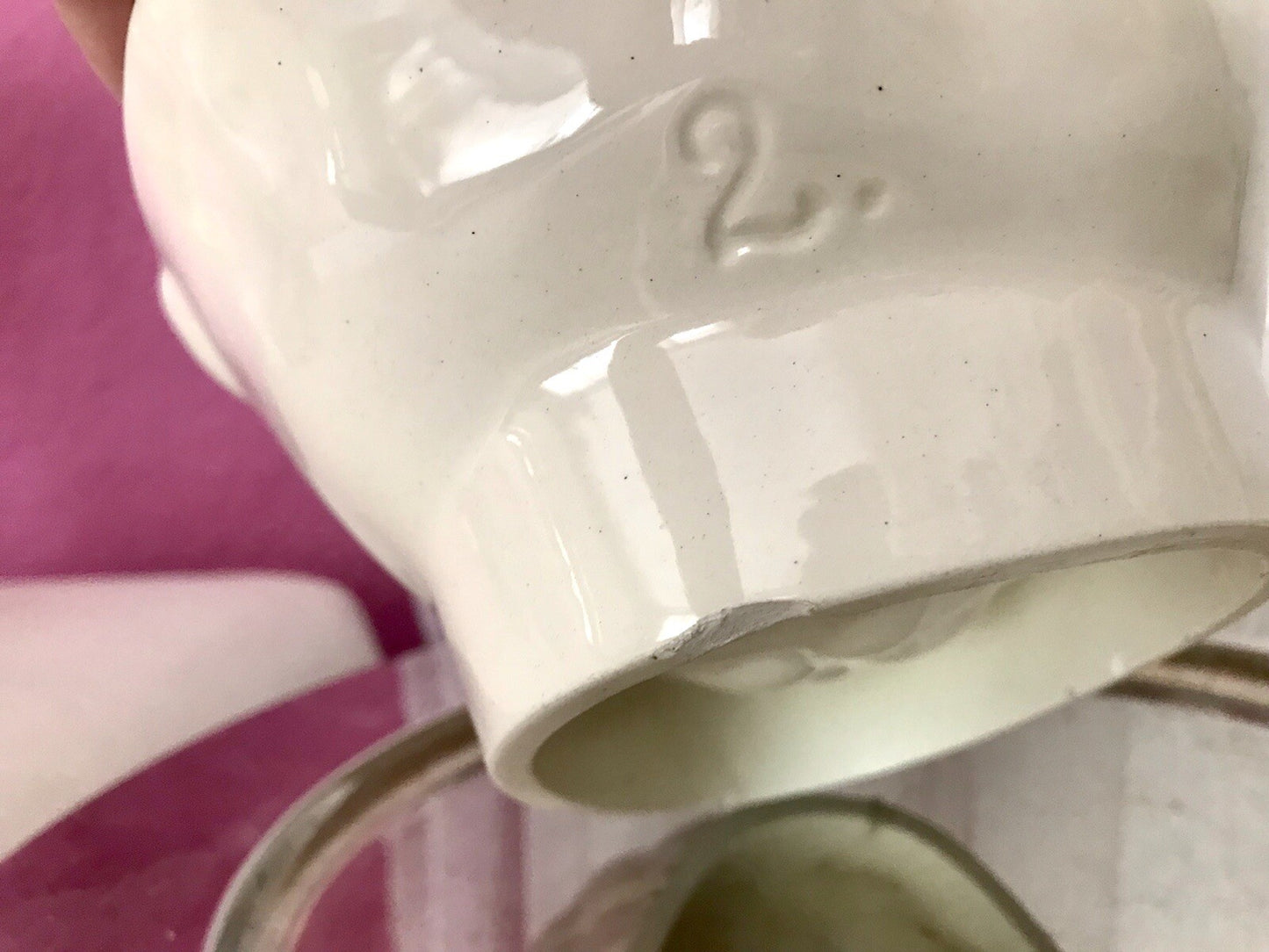 Antik Keramik Puddingform Erdbeere creme