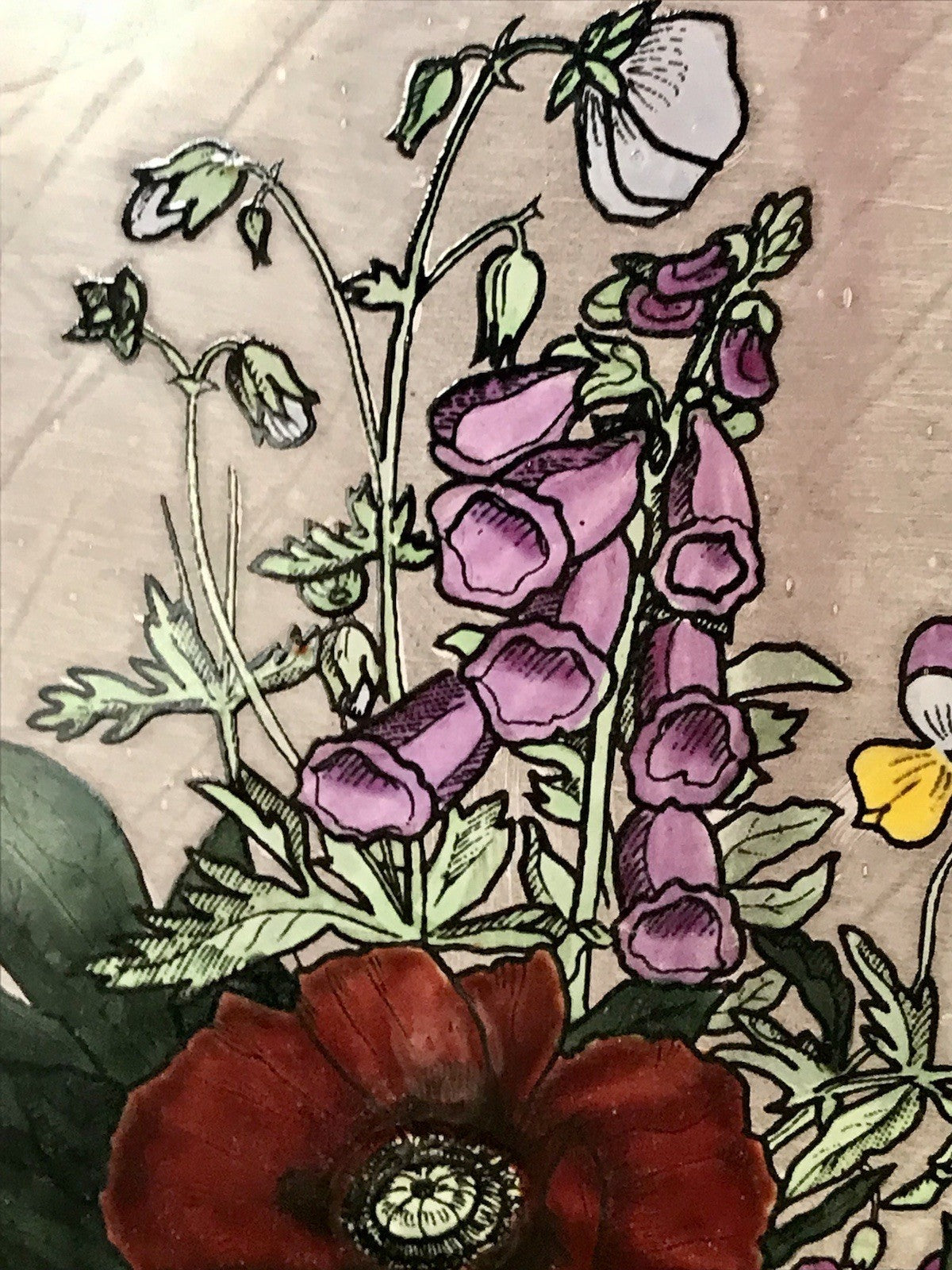 Antik? alt Bleiverglasung Fensterbild Blumenbouquett Glasmalerei