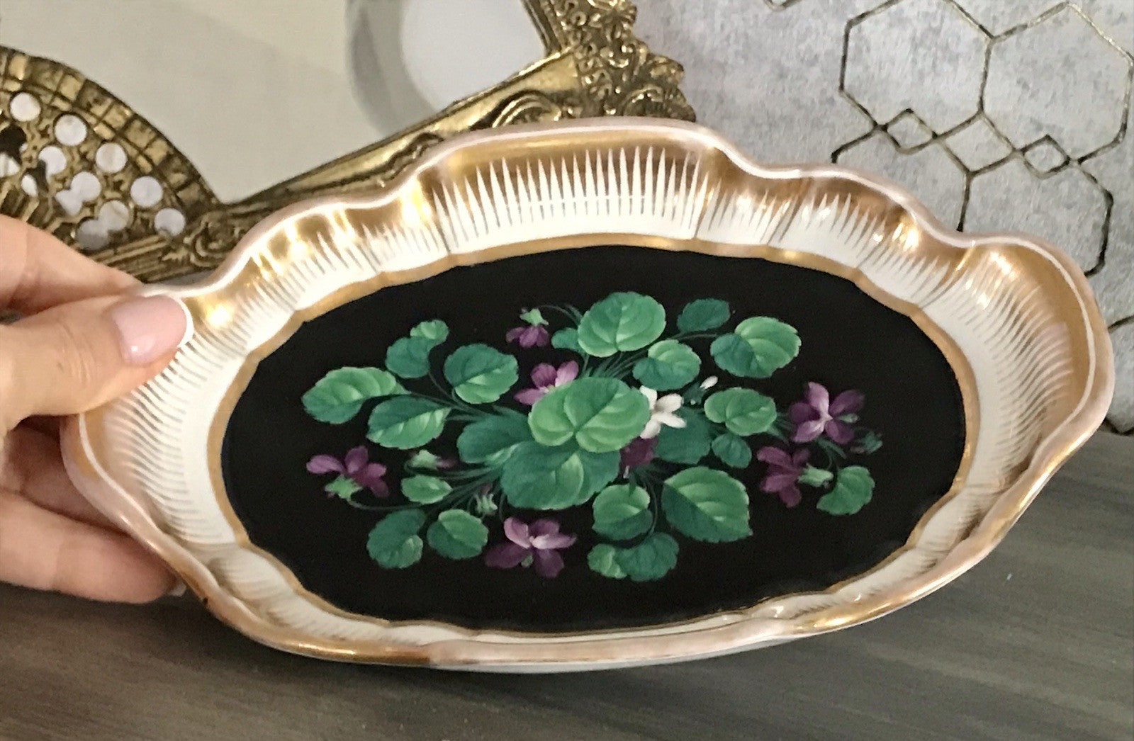 Antik Moabit Friedrich A. Schumann Porzellan Schale Zierschale ~1840 Biedermeier