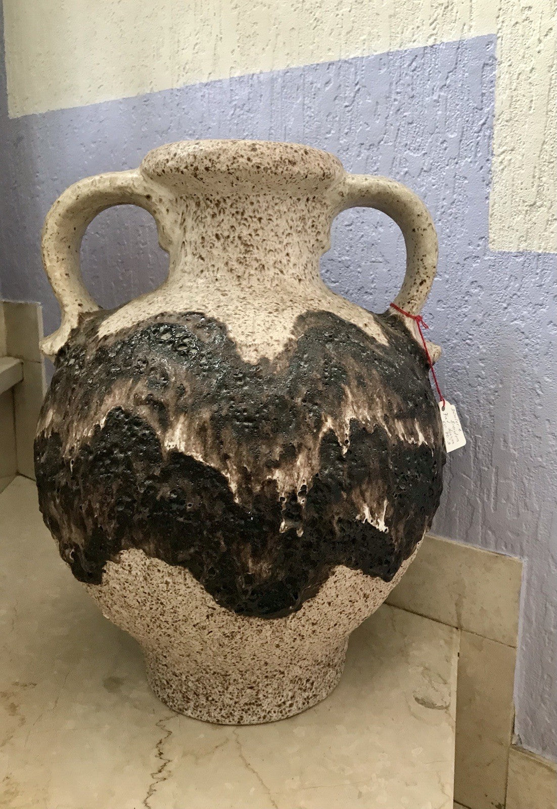 Vintage 60’s Vase Mid Century Steingut Keramik Dümler Breiden Kunstvoll Fat Lava