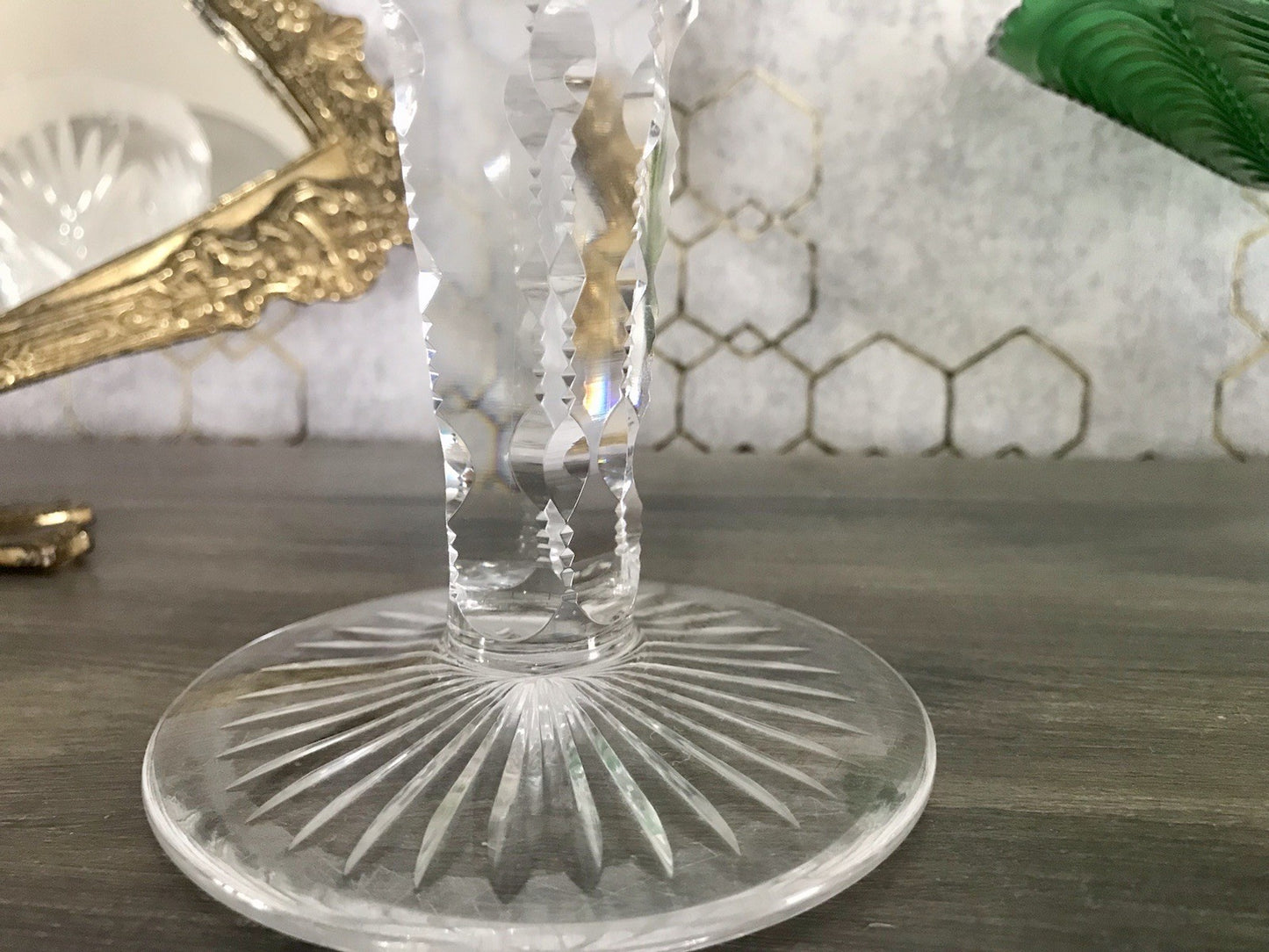 Antik Adenken Glas Pokalglas Kelch Pokalkelch Luftblasen 20.08.1911 Jugendstil