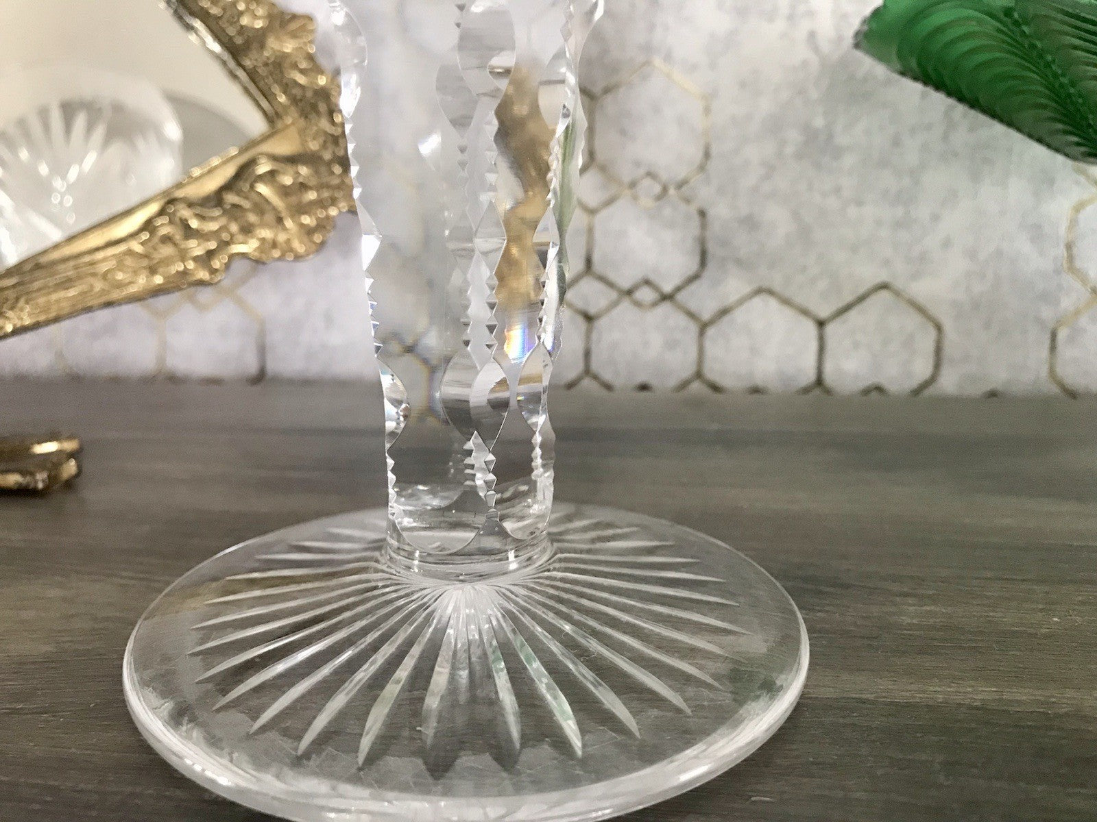 Antik Adenken Glas Pokalglas Kelch Pokalkelch Luftblasen 20.08.1911 Jugendstil