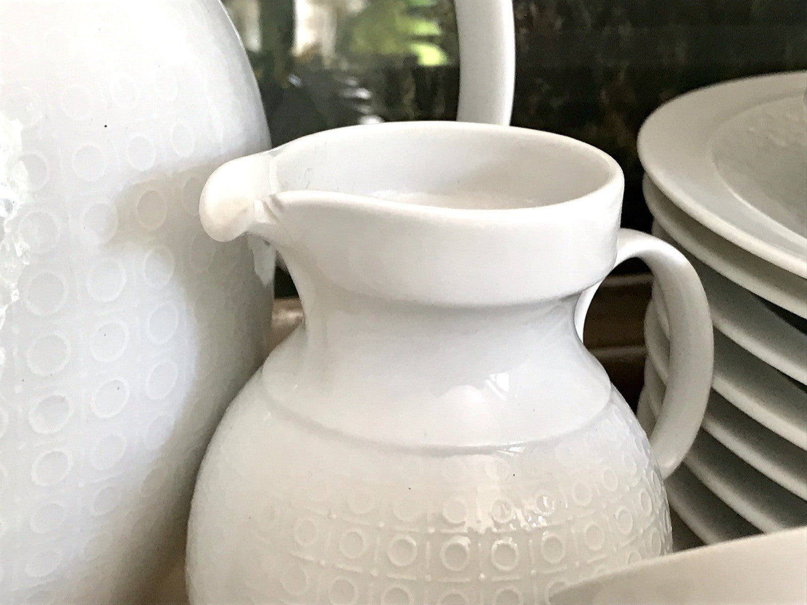 Ak Kaiser Porzellan Kaffeeservice 12 Personen Design weiß kobaltblau mit Relief