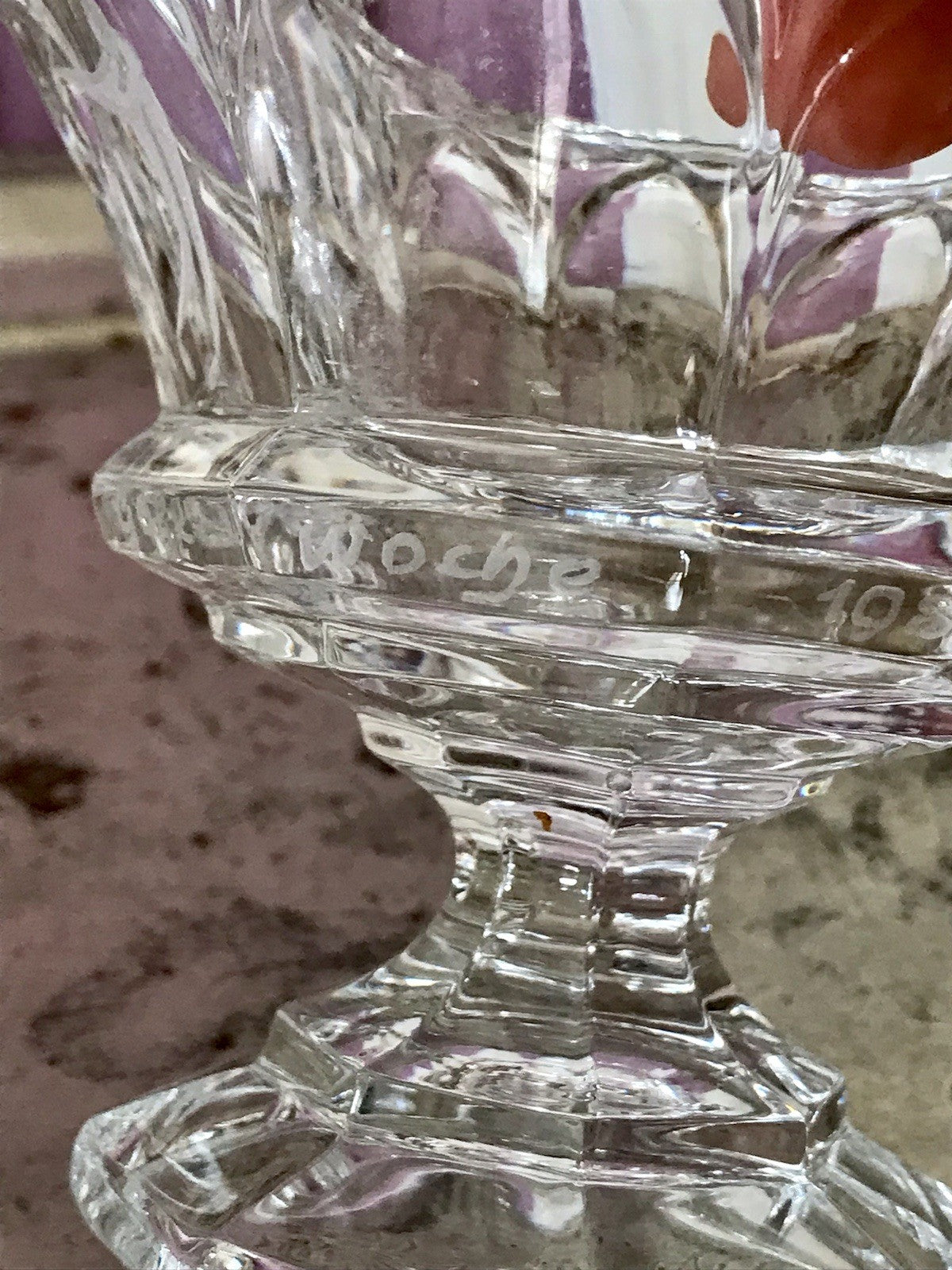 Vintage Bleikristall Deckeldose Bonboniere Glas Kristallglas Golf Pokal 1980