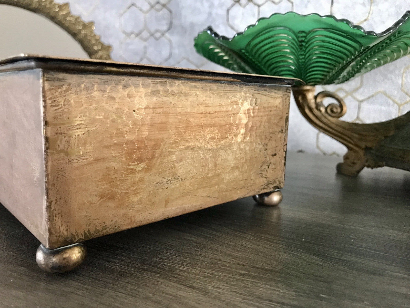 Antik WMF Jugendstil Messing Schatulle Zigarrendose Dose wunderschön Kegelklub