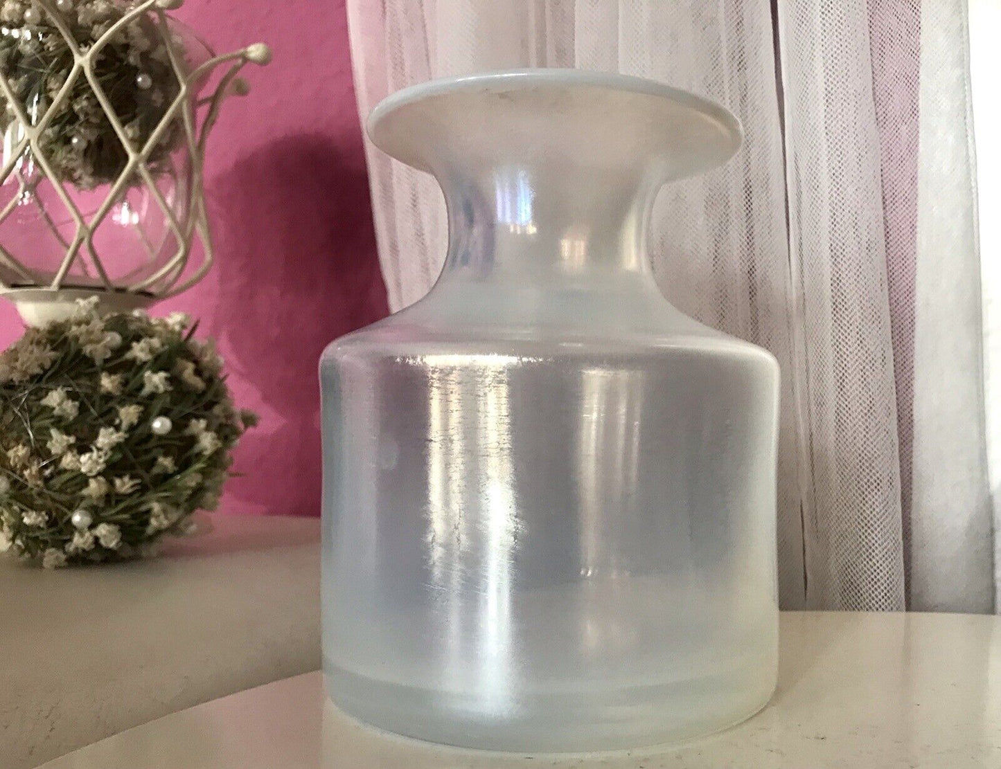 Vintage Glasvase Glaskunst Vase edel Glashütte Eisch irisierende „Eiskönigin“