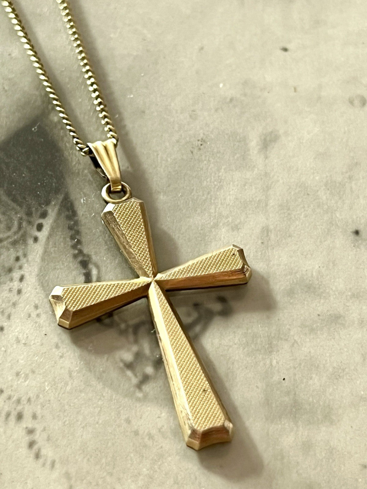 Antik Art Déco Kettenanhänger  Anhänger gold Amerikan Doublè K&L Kreuz