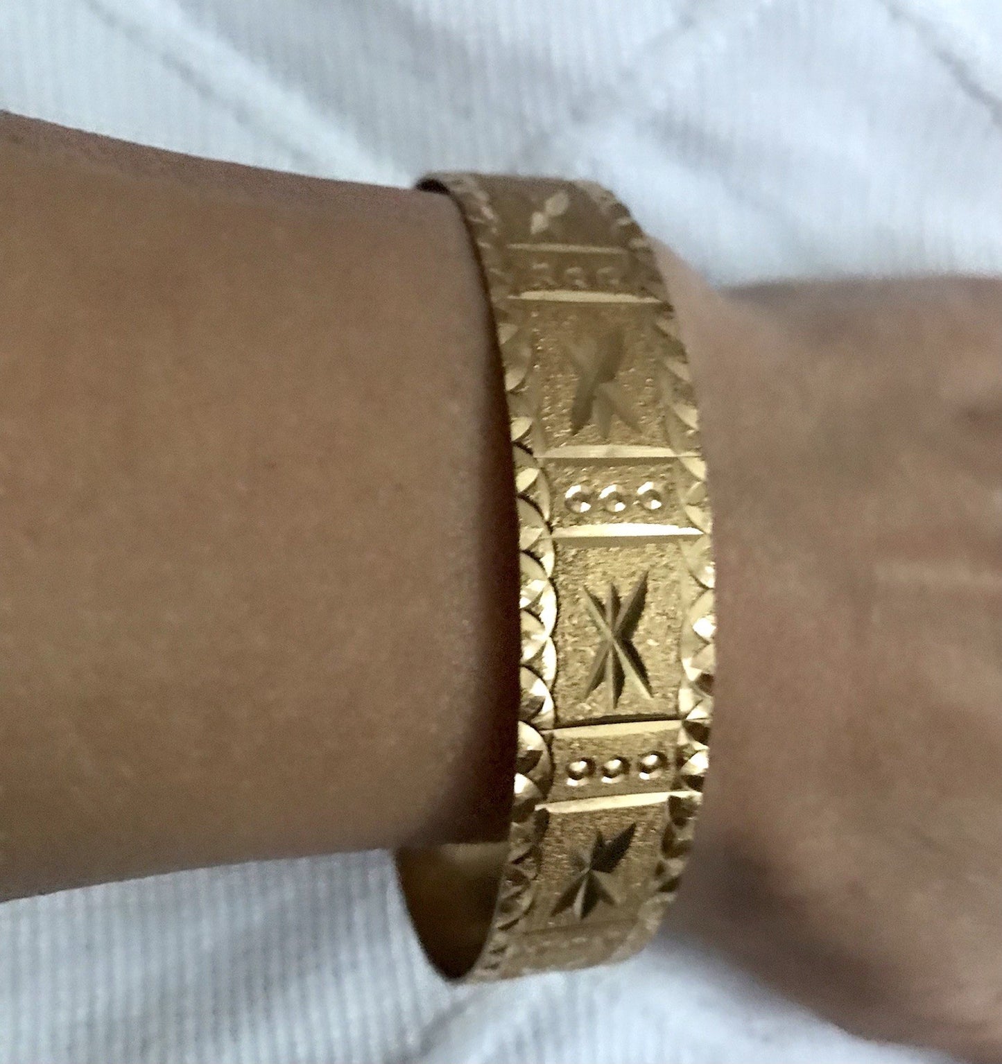 Vintage Art Déco Optik Armband Armreif Armspange vergoldet gold edel