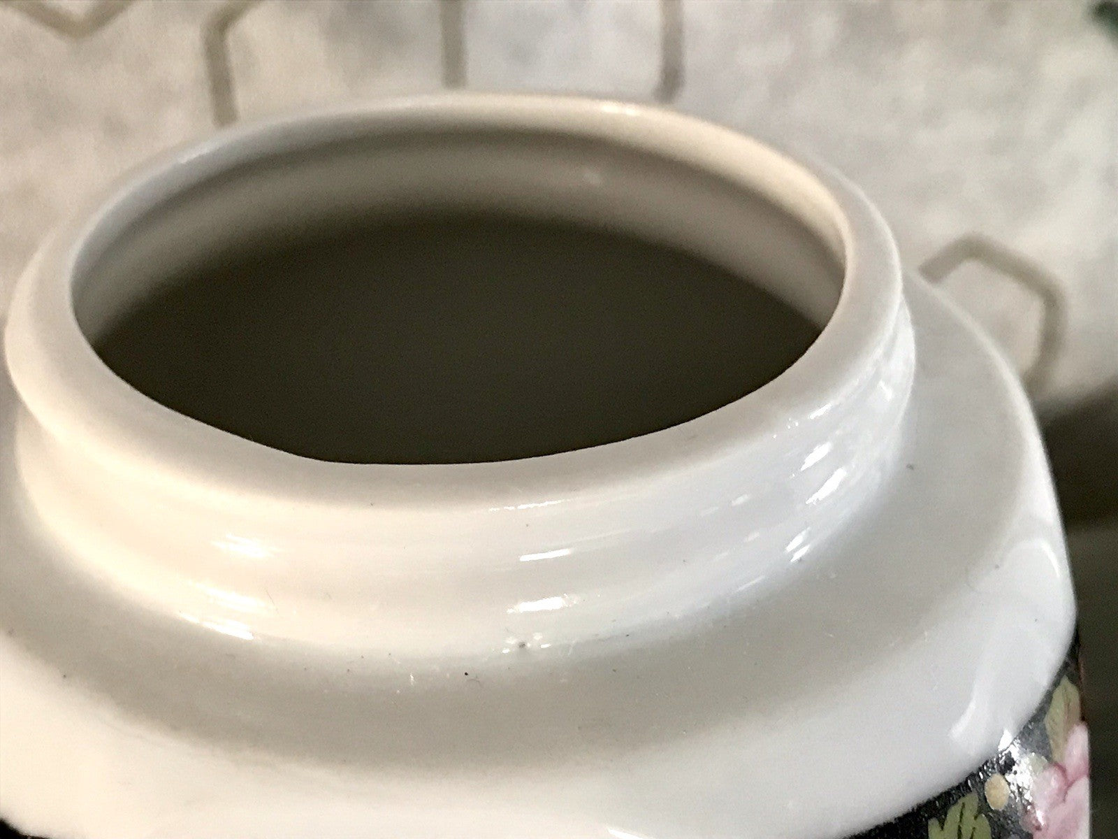 Antik Porzellan Dose Vorratsgefäß Vorratsdose Sago Blumenborte Art Déco