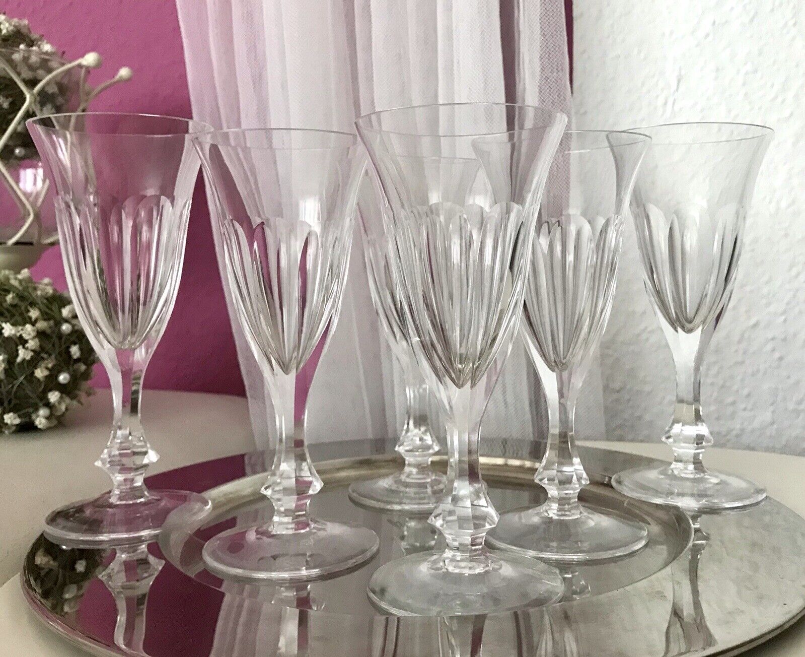 Vintage EDEL 6 Sektflöten Champagnerflöten Gläser Kristallglas Bleikristall WOW