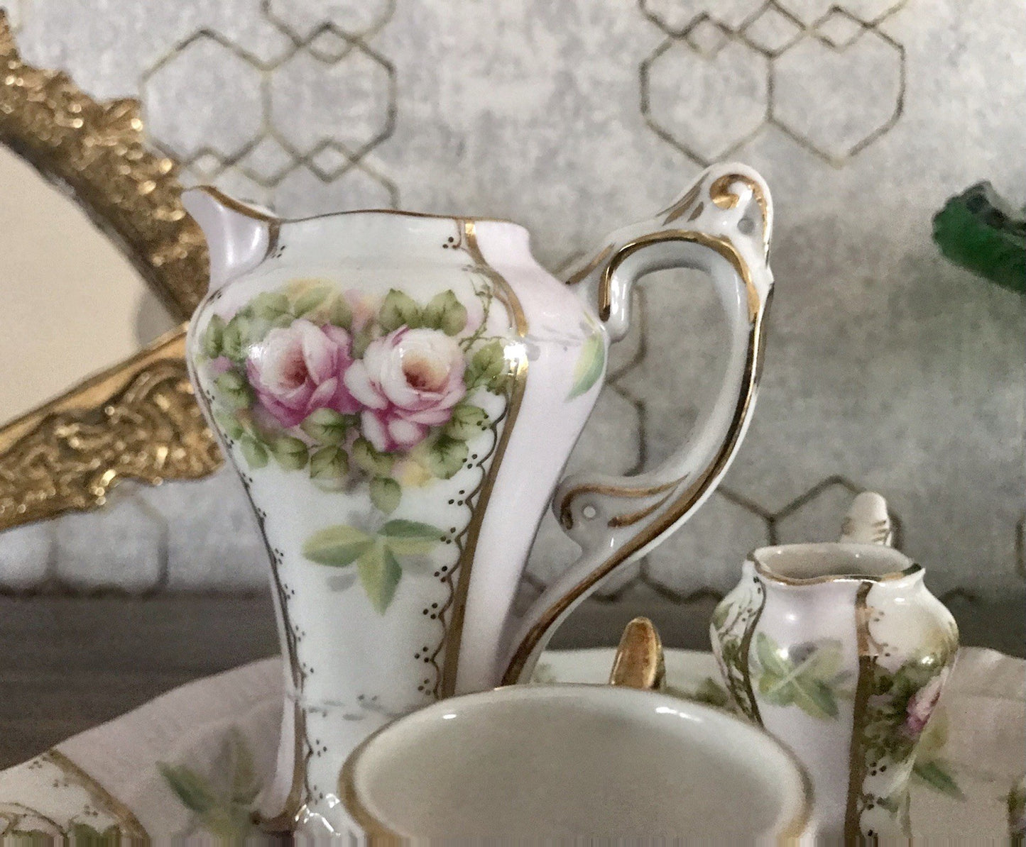 Replik Puppenservice Porzellan Kaffeeservice Geschirr Miniatur MO Othengrafen