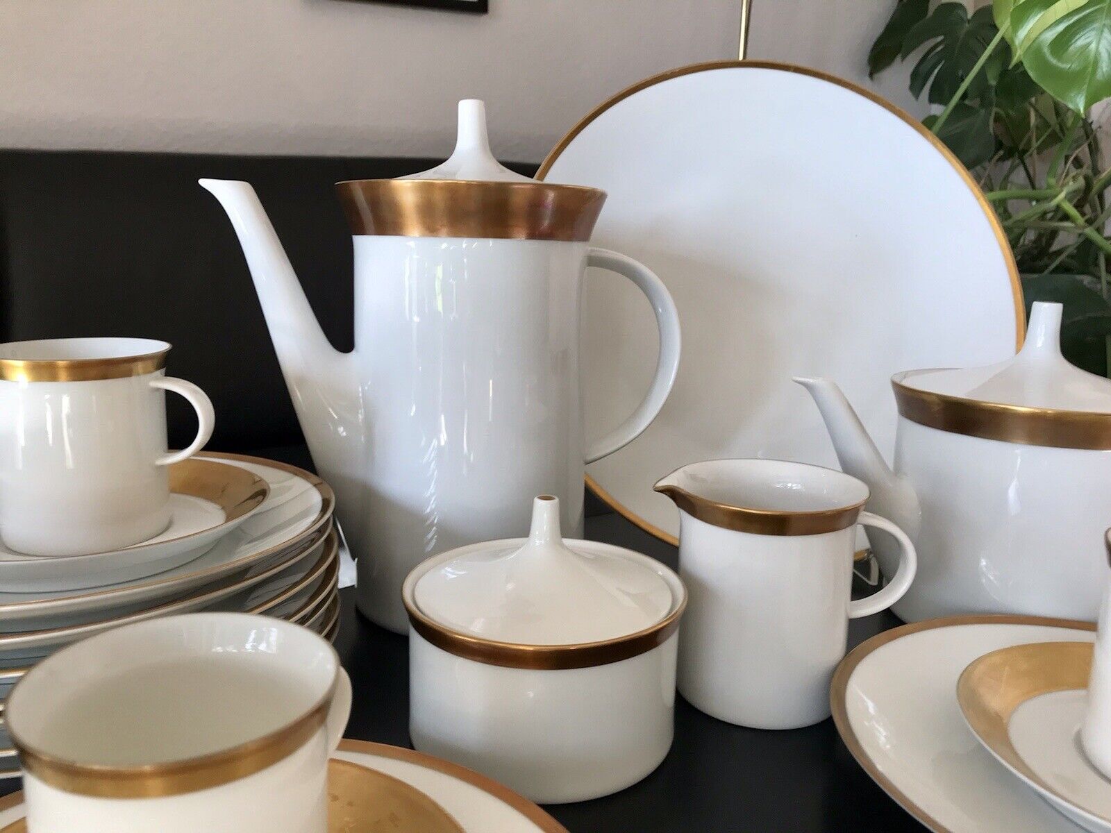 Vintage 60er Rosenthal Porzellan Kaffeeservice weiß gold Kurfürstendamm Studio