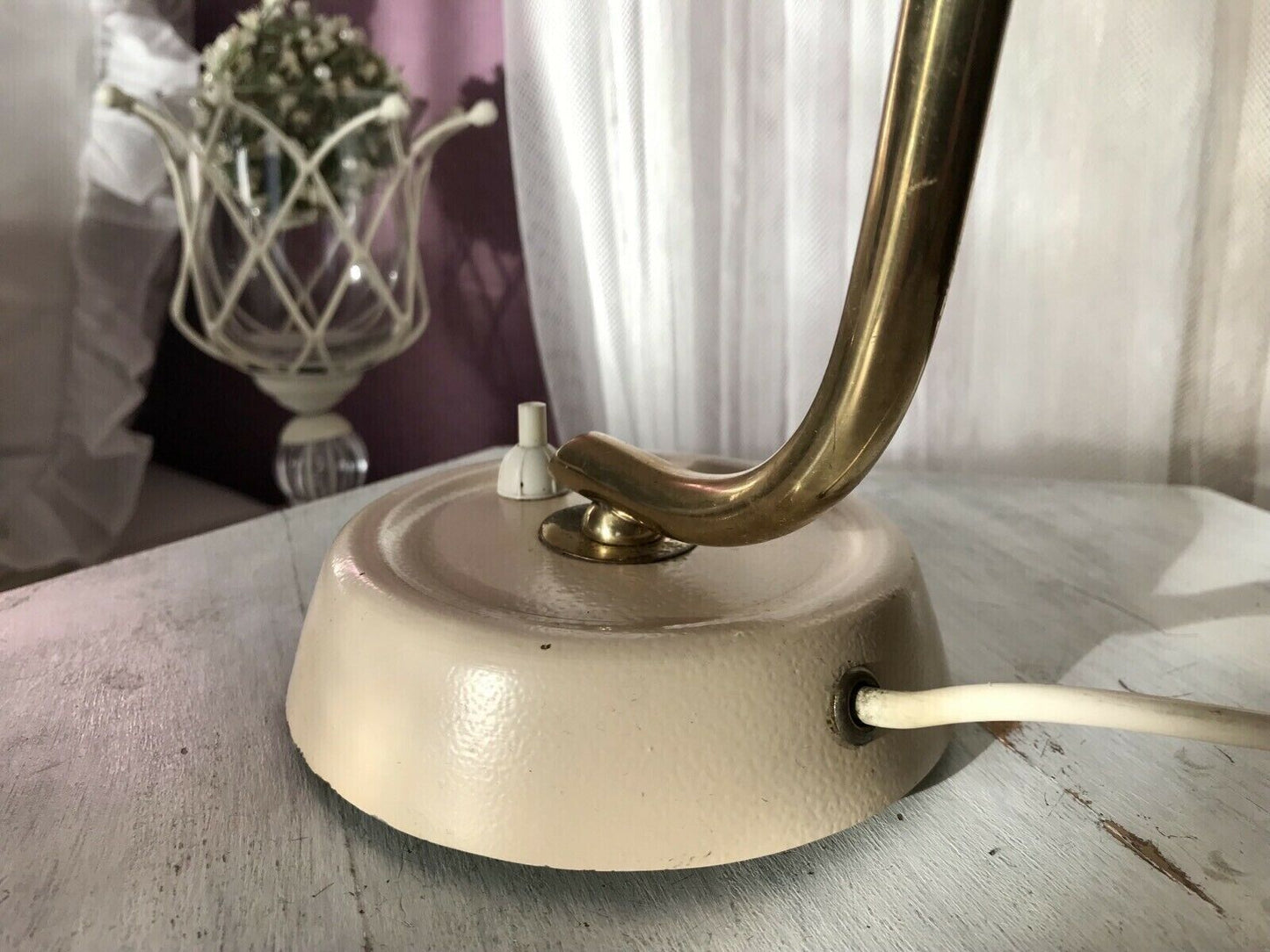 Vintage Alt 50er 60er Leuchte Tischleuchte mid century Schreibtischlampe beige