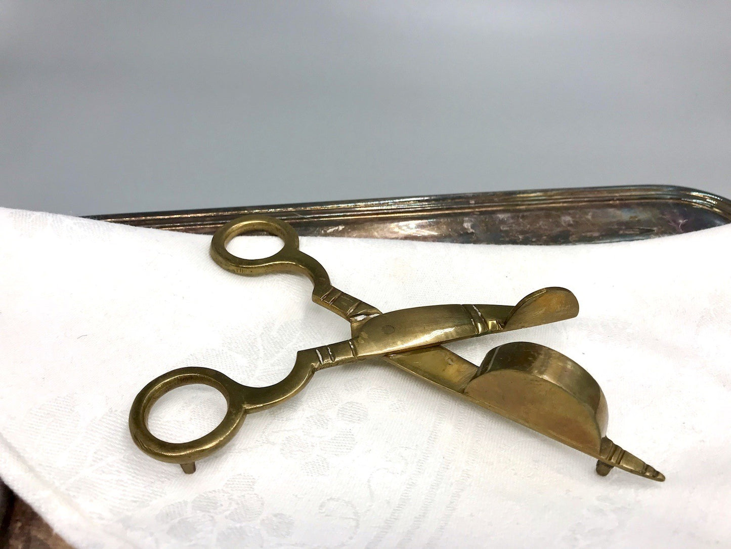 Alt Vintage Messing Dochtschere massiv