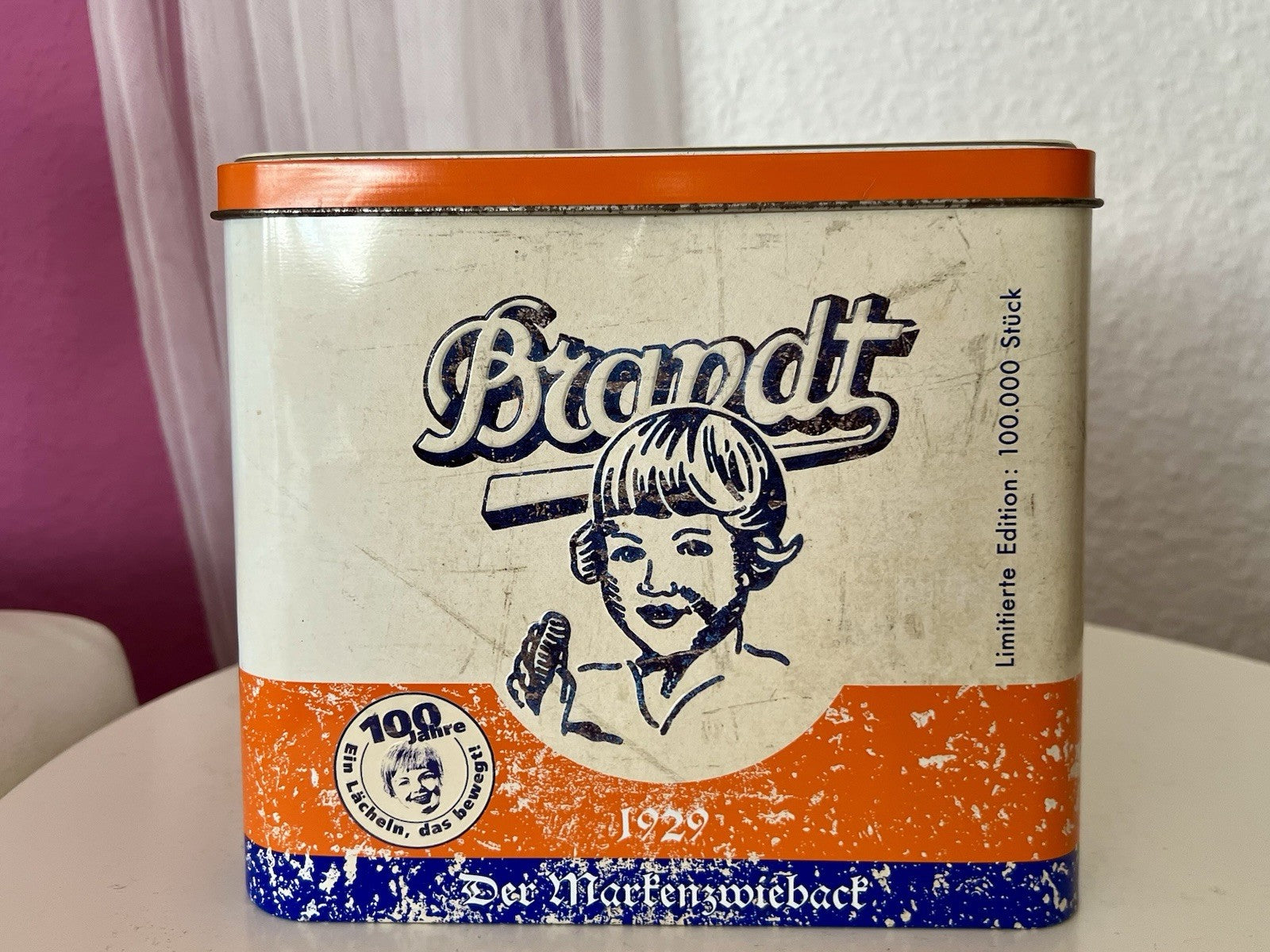 Vintage Blechdose Brandt Zwieback 100 Jahre Jubiläum