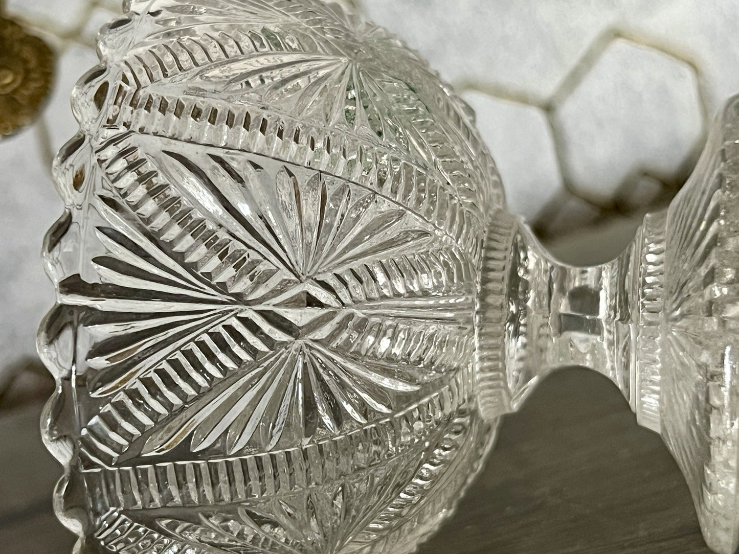 Antik Jugendstil  Pressglas Glas Fußschale Schale Zuckerschale Villeroy&Boch