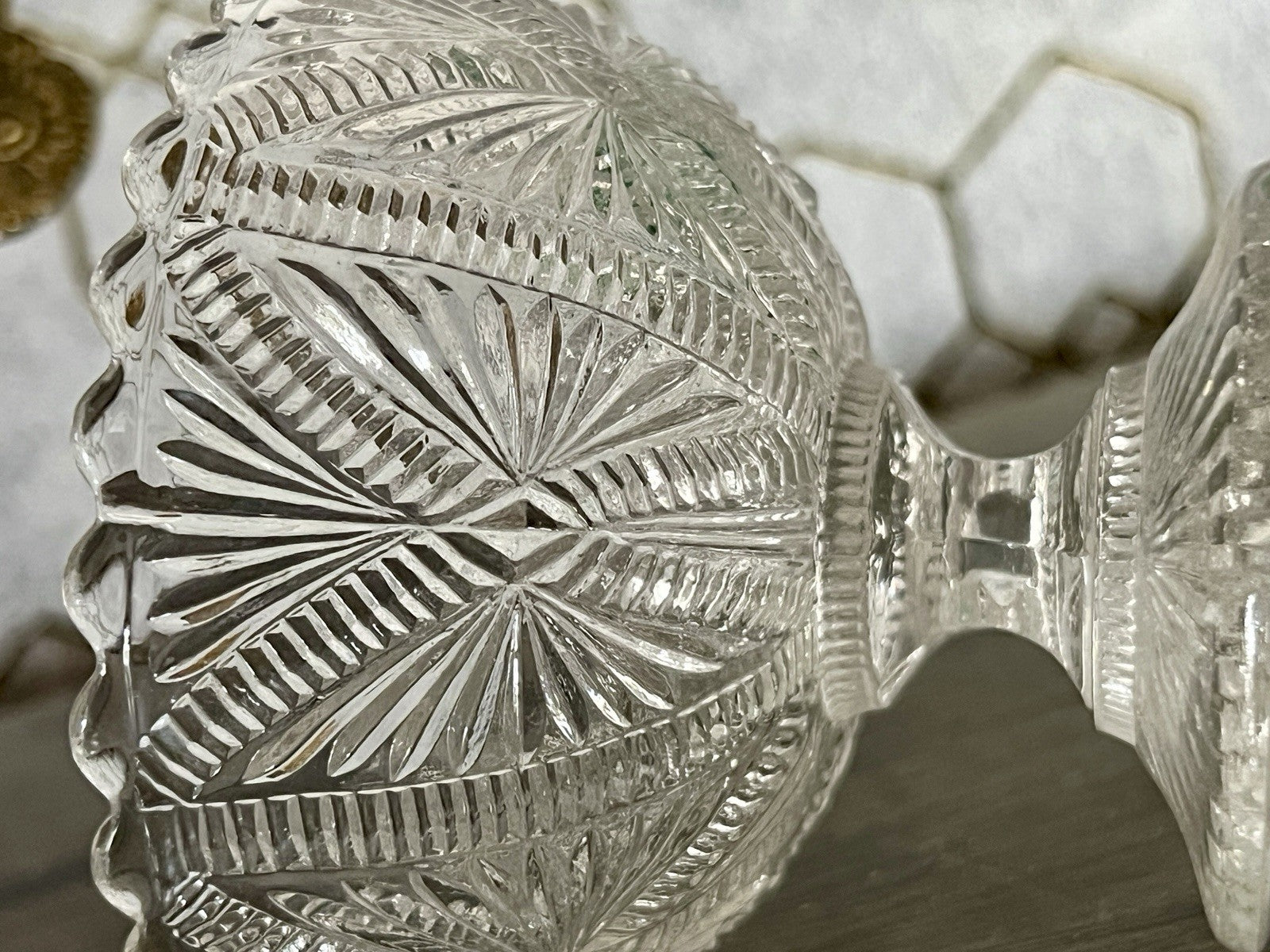 Antik Jugendstil  Pressglas Glas Fußschale Schale Zuckerschale Villeroy&Boch
