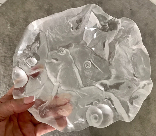 Edel 70‘s Vintage Designer Glas Schale Kristallglas Jolanda Prinsen Walther Glas