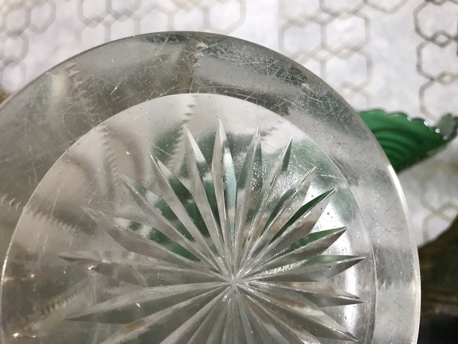 Antik Vase Glasvase Kristallglas geschliffen Jugendstil Art Déco