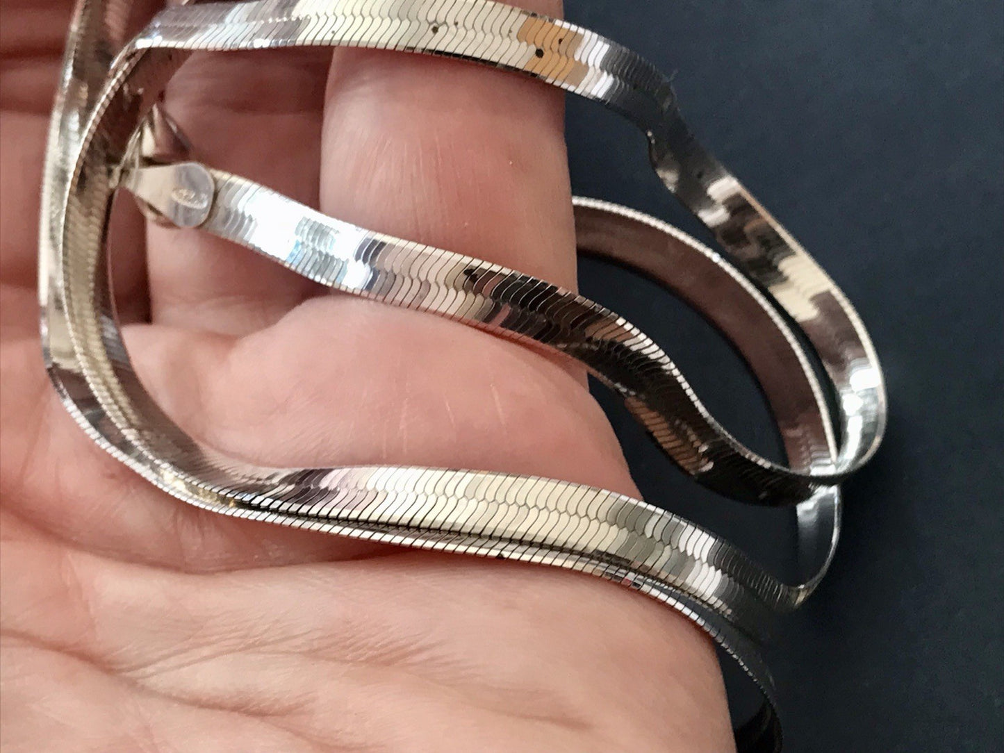 Vintage Modern 925 Silber Schmuck Set Collier Halskette & Armband Zeitlos