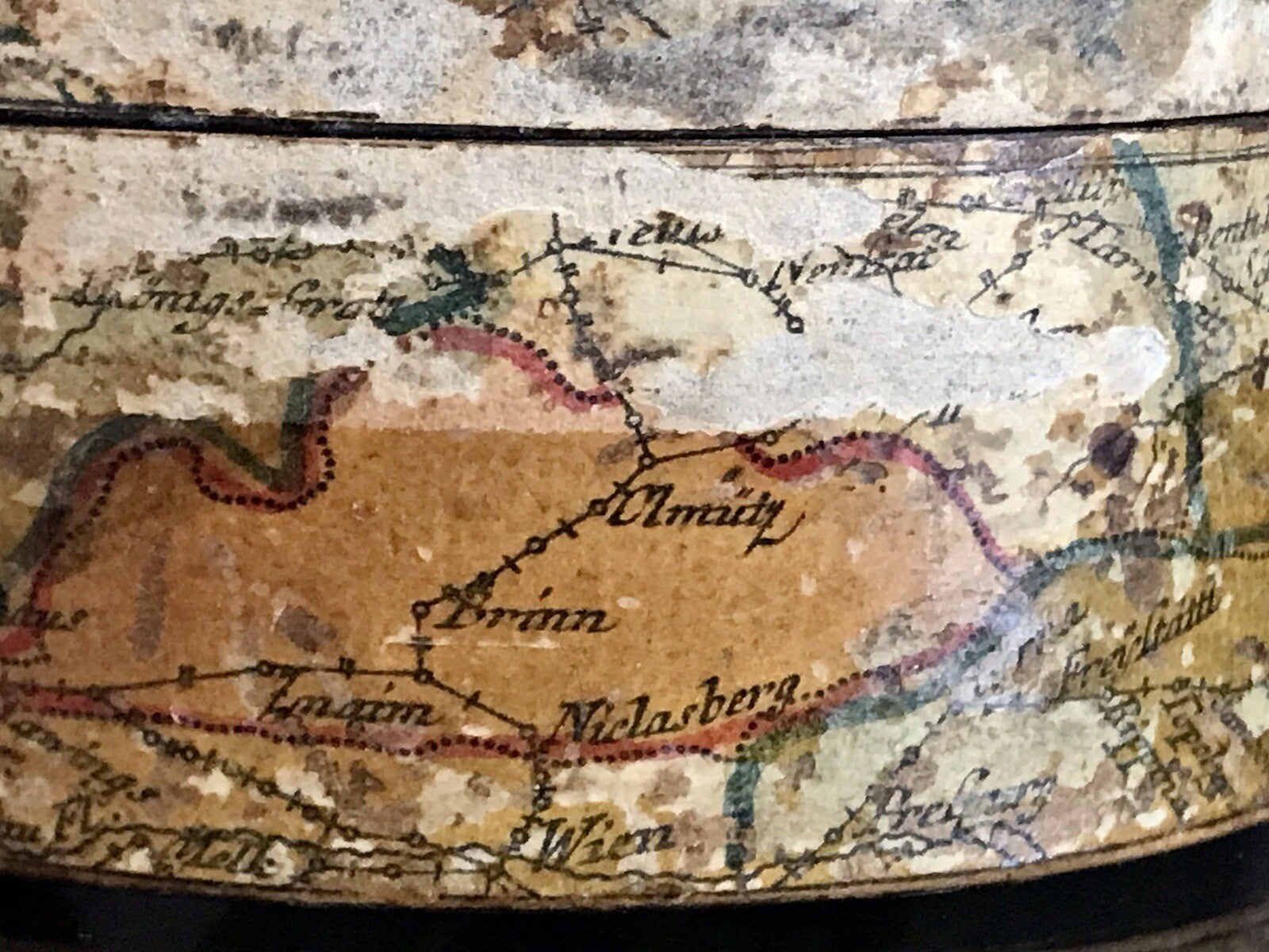 Antik Dose RAR Tabakdose Tabatiere Kartographie Teutschland Karte vor 1815!!