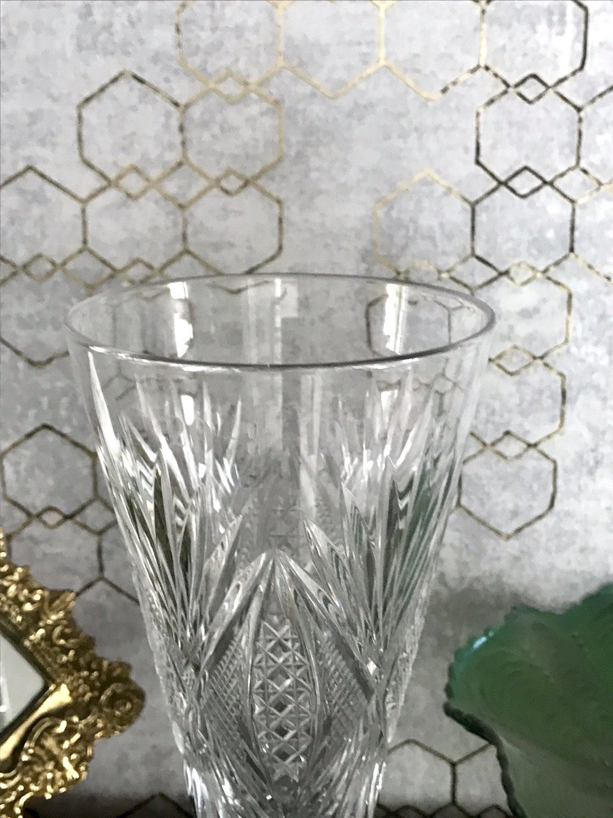 Antik Adenken Glas Pokalglas Kelch Pokalkelch Luftblasen 20.08.1911 Jugendstil