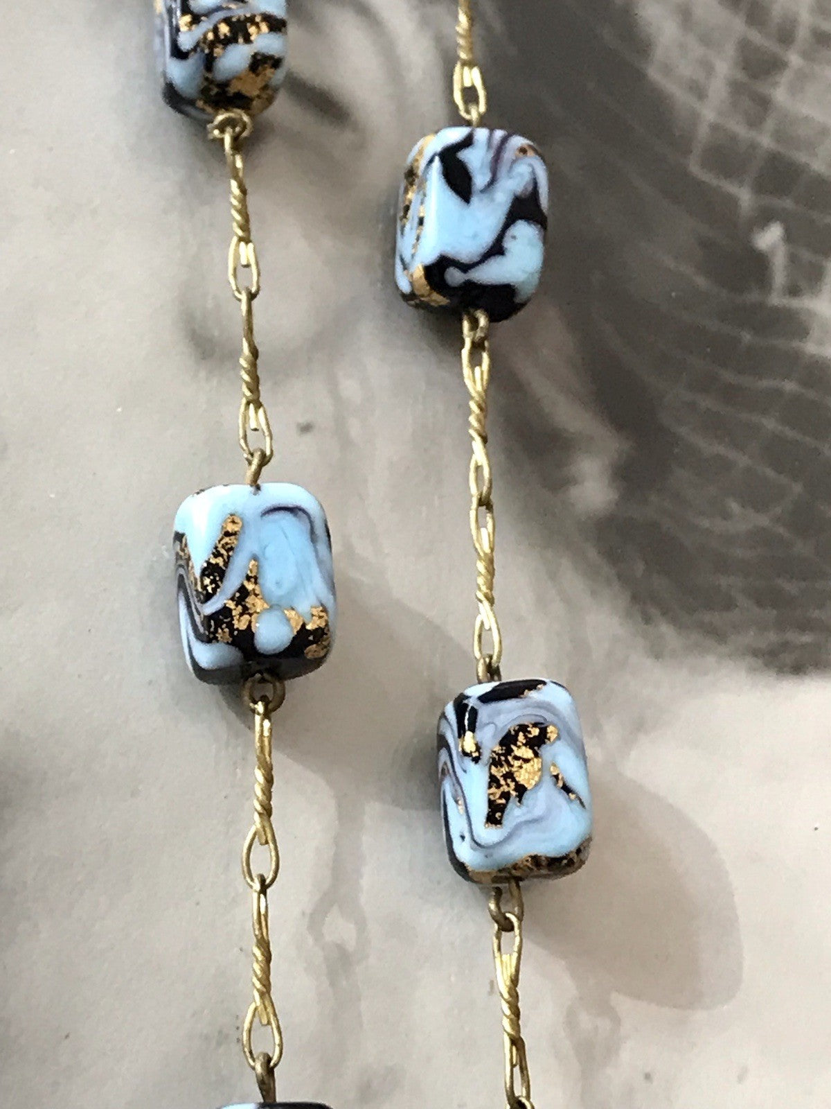 Alt Edel Vintage Halskette Kette Murano Perlen Sehr Schön