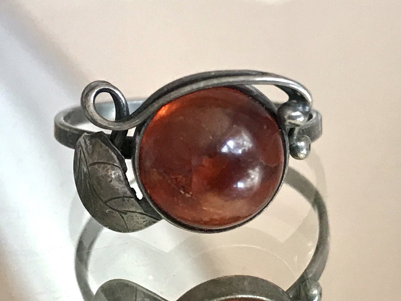 Alt Antik Edel Bernstein DAMEN RING Silber Super Design! Gr.59 18,8 mm Wow