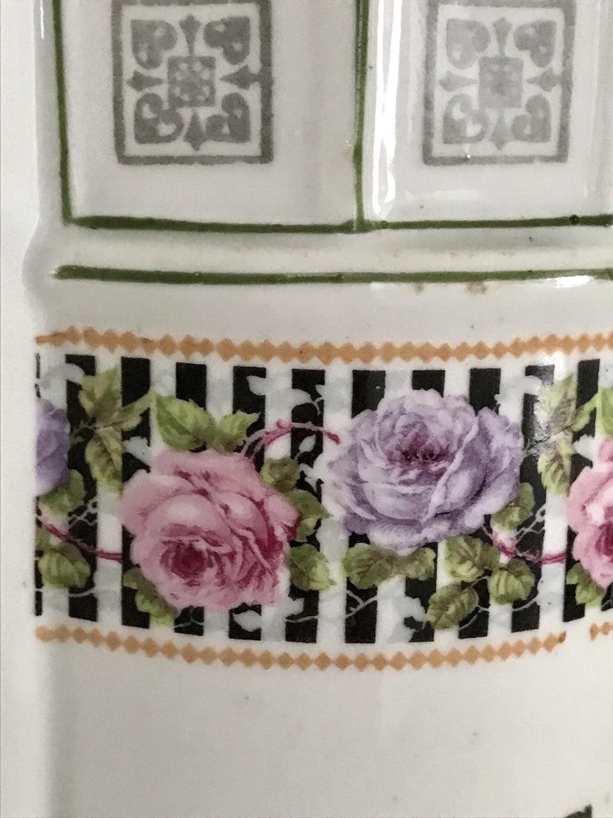 Antik Porzellan Dose Vorratsgefäß Vorratsdose Gries Rosen Jugendstil Art Déco