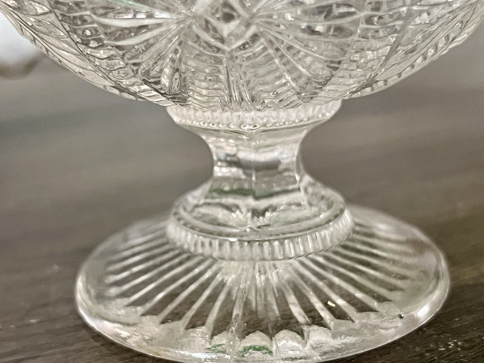 Antik Jugendstil  Pressglas Glas Fußschale Schale Zuckerschale Villeroy&Boch