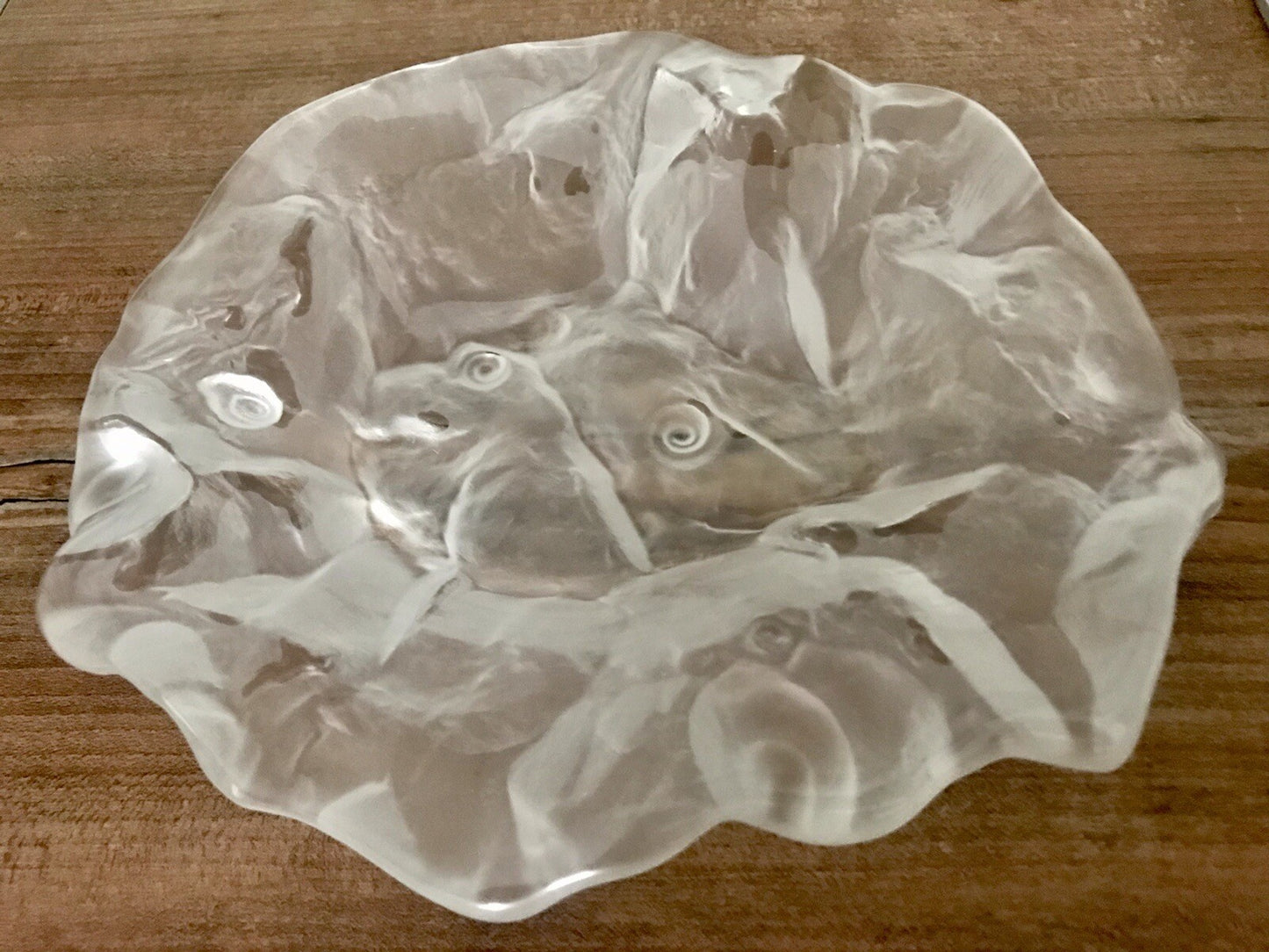 Edel 70‘s Vintage Designer Glas Schale Kristallglas Jolanda Prinsen Walther Glas