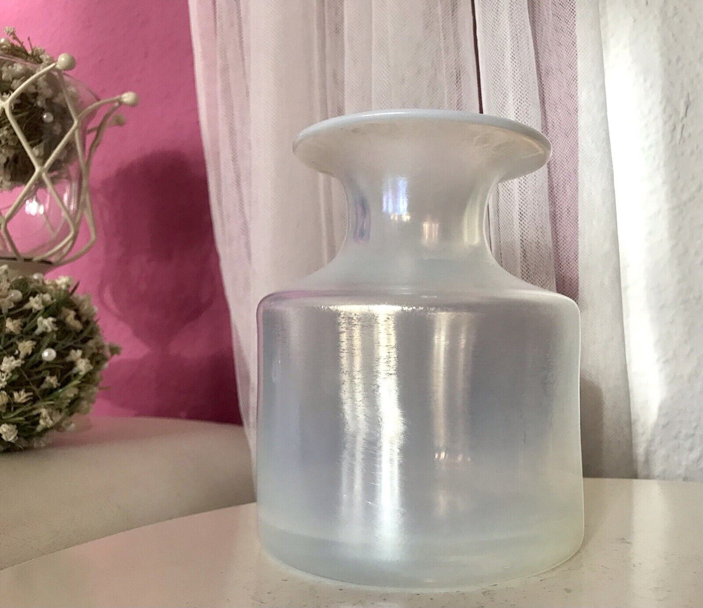 Vintage Glasvase Glaskunst Vase edel Glashütte Eisch irisierende „Eiskönigin“