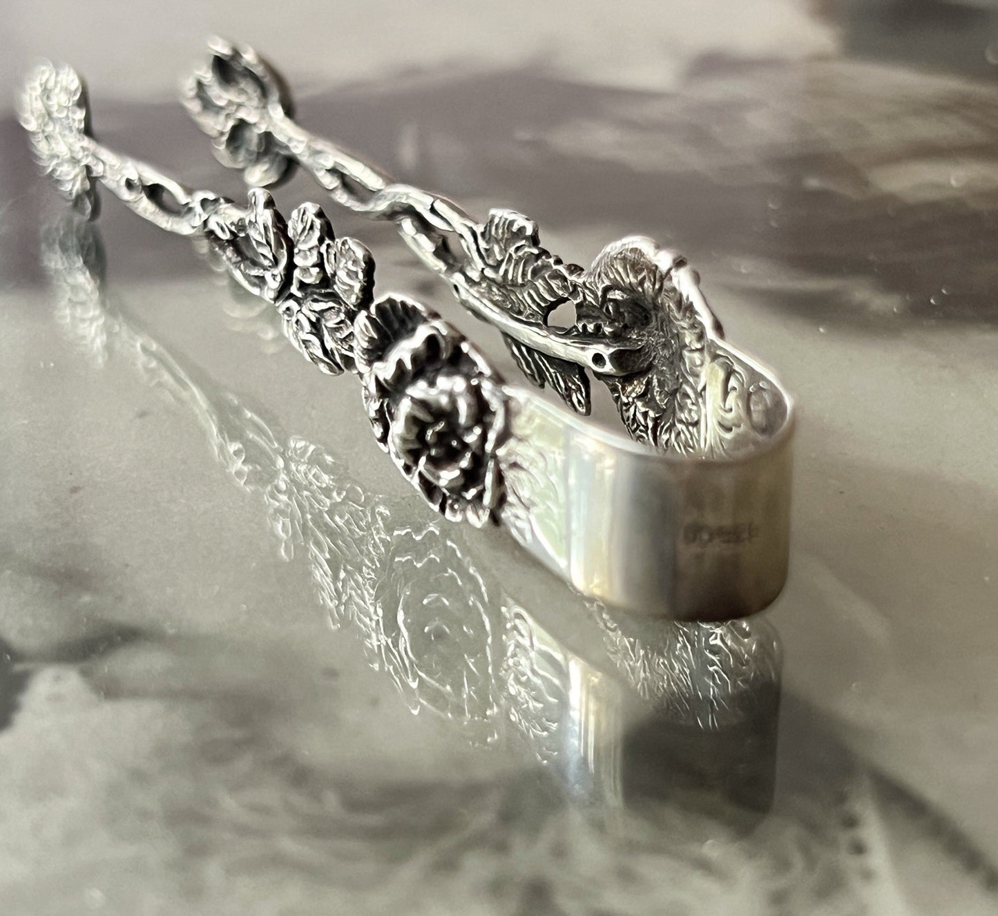 Antik? alt elegant 800 Silber Zuckerzange Hildesheimer Rose Rosenranke-Greifer