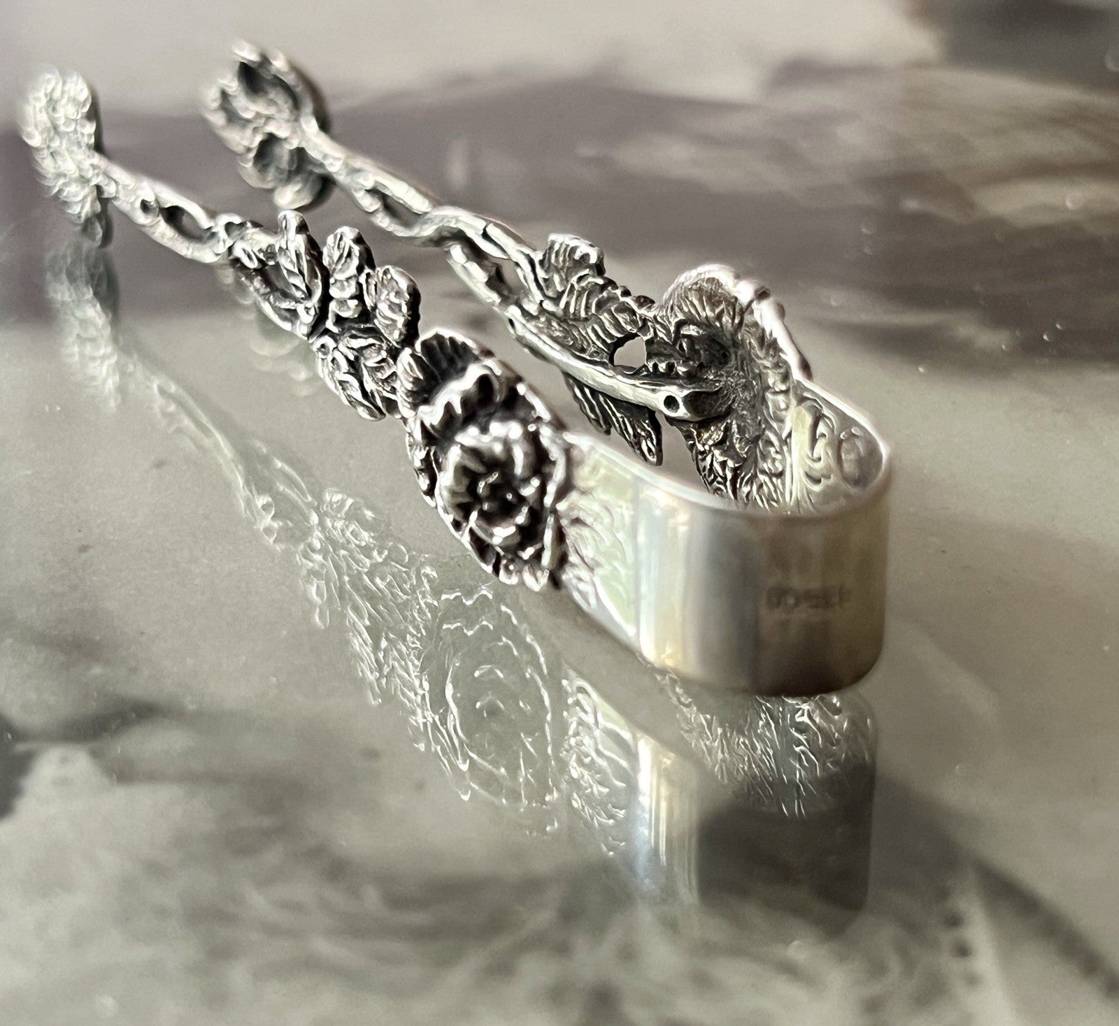 Antik? alt elegant 800 Silber Zuckerzange Hildesheimer Rose Rosenranke-Greifer