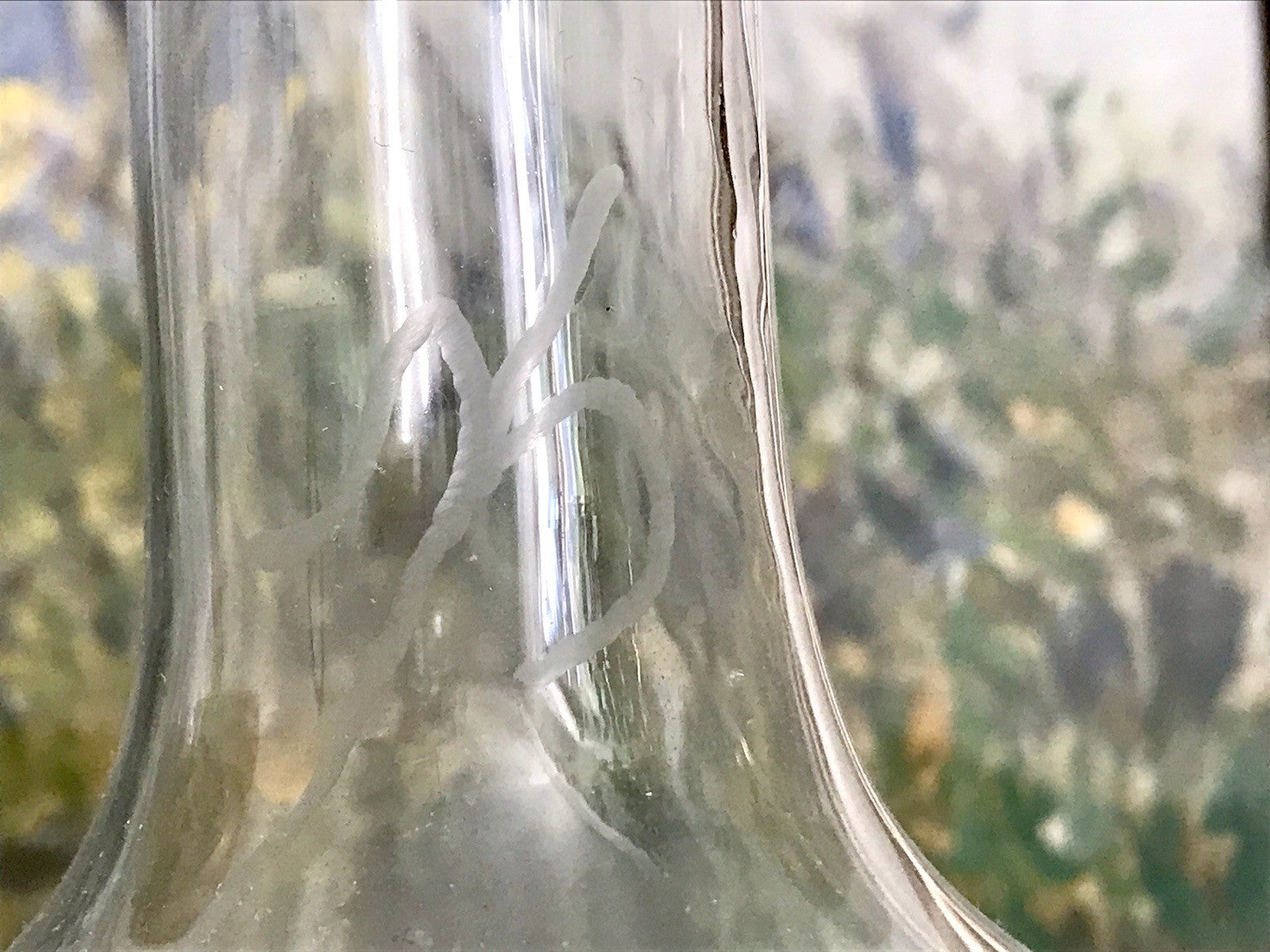 Vintage groß Glaskaraffe Karaffe Zier- Schliff Glas Bleikristall? Kristallglas
