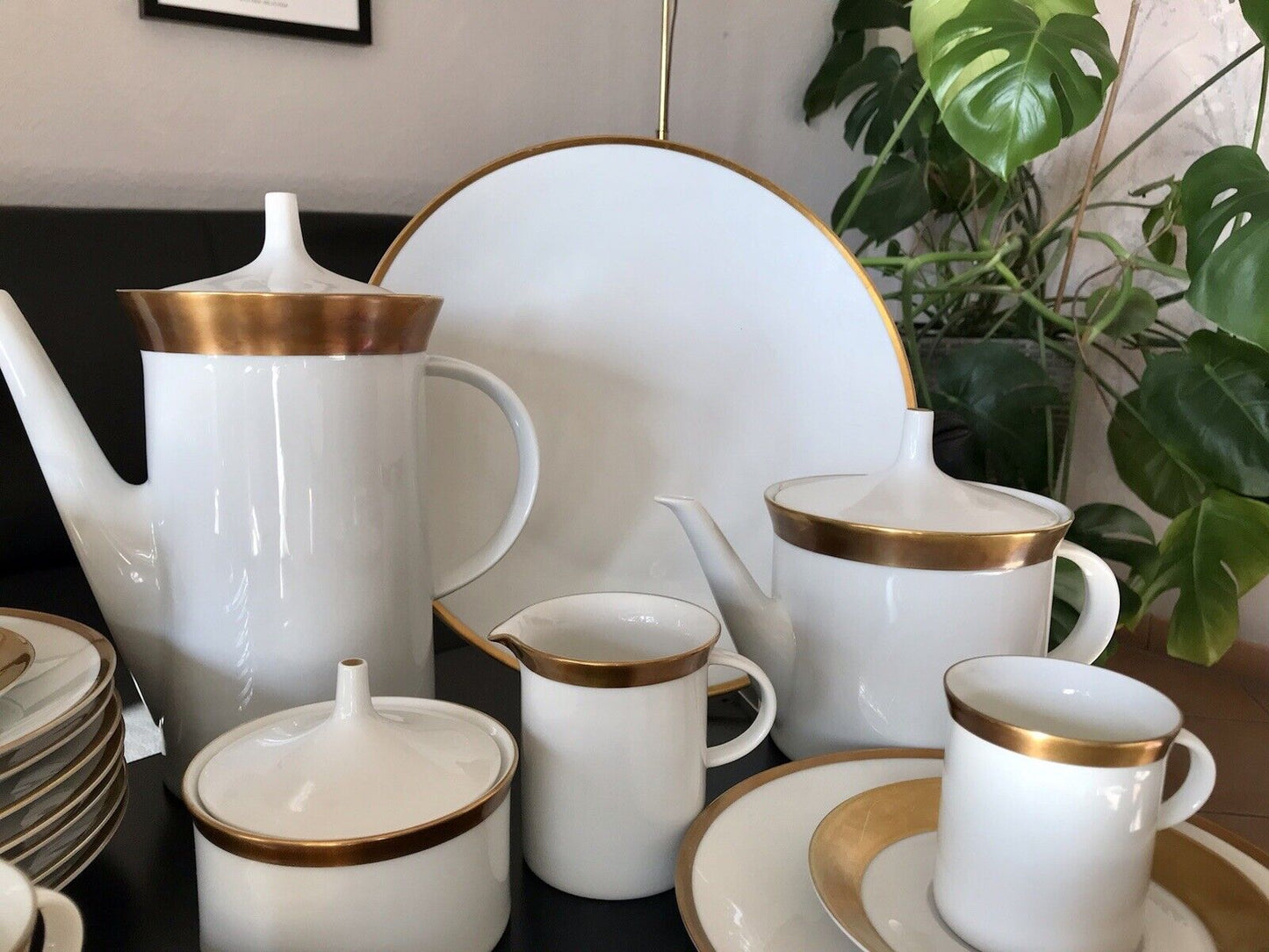 Vintage 60er Rosenthal Porzellan Kaffeeservice weiß gold Kurfürstendamm Studio