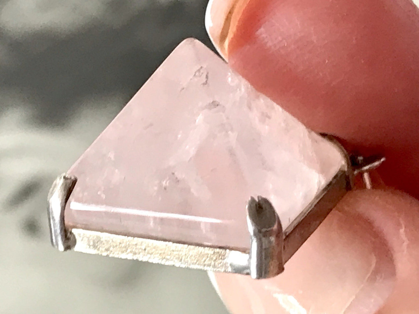 Anhänger Silber Halskette Anhänger Rosenquarz Pyramide Herzaktivierer