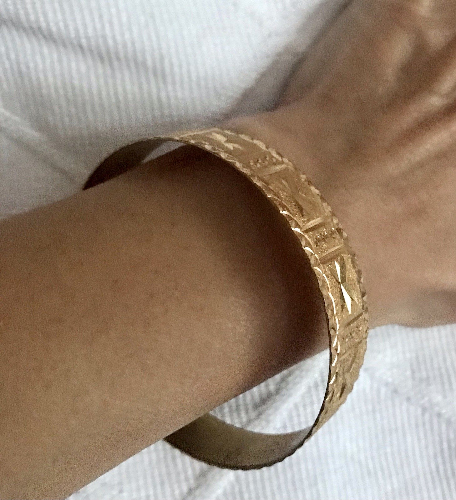 Vintage Art Déco Optik Armband Armreif Armspange vergoldet gold edel