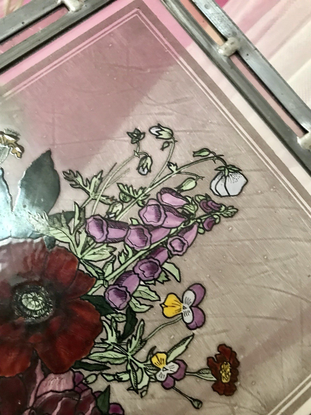 Antik? alt Bleiverglasung Fensterbild Blumenbouquett Glasmalerei