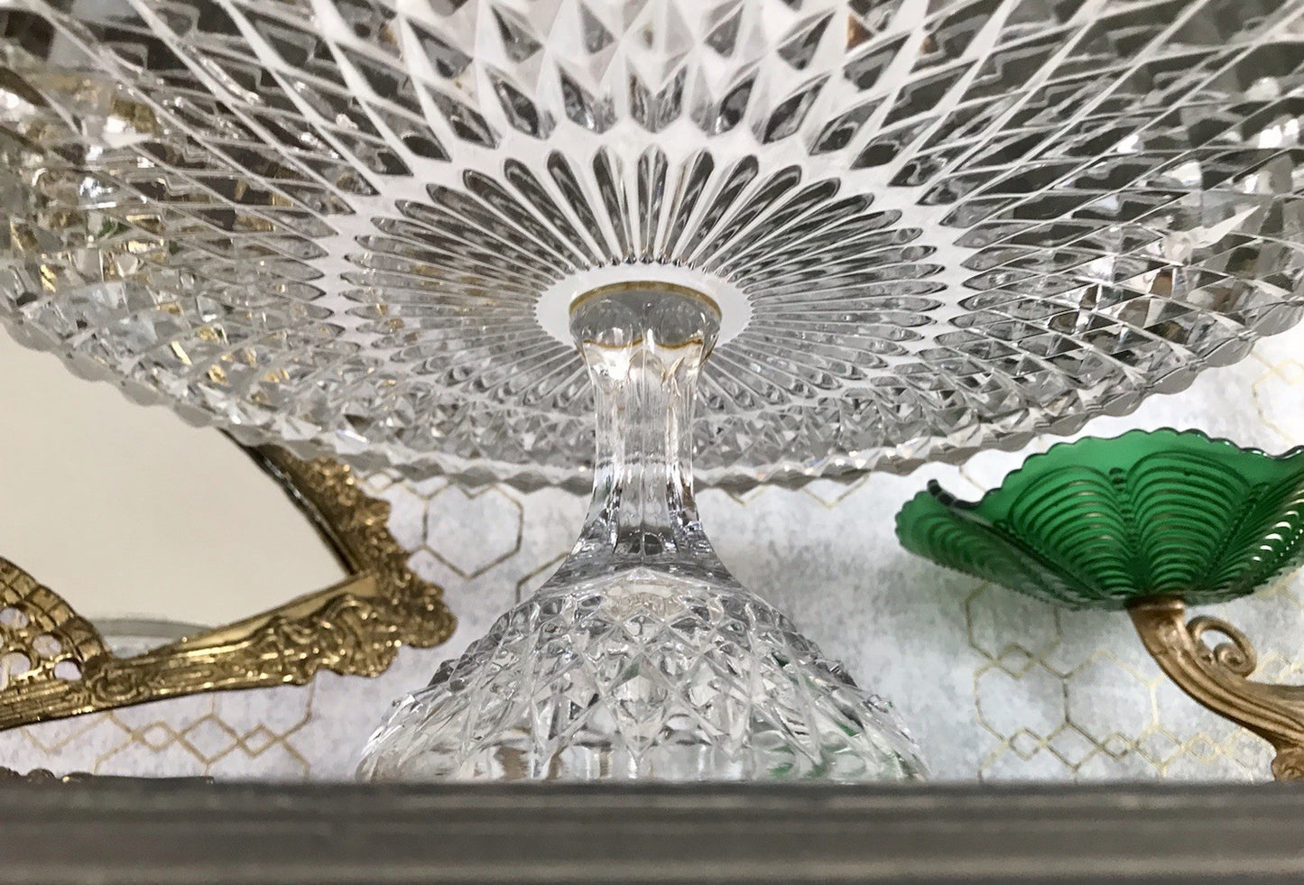 Vintage WMF Tortenständer Tortenplatte Glas Kristallglas Bleikristall Diadem