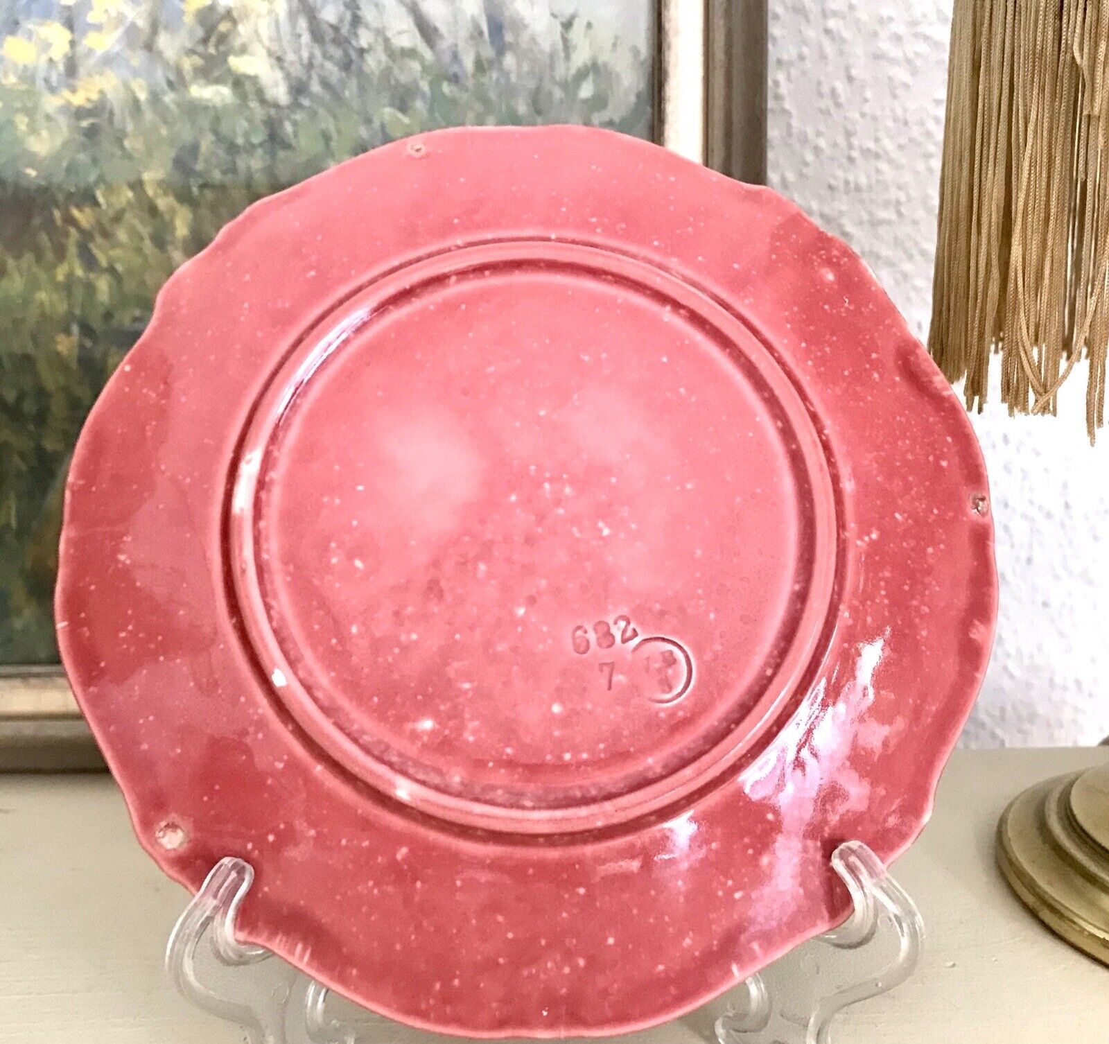 Villeroy&Boch Antik Keramik Majolika Teller Zierteller Schale Frau Torso rosa