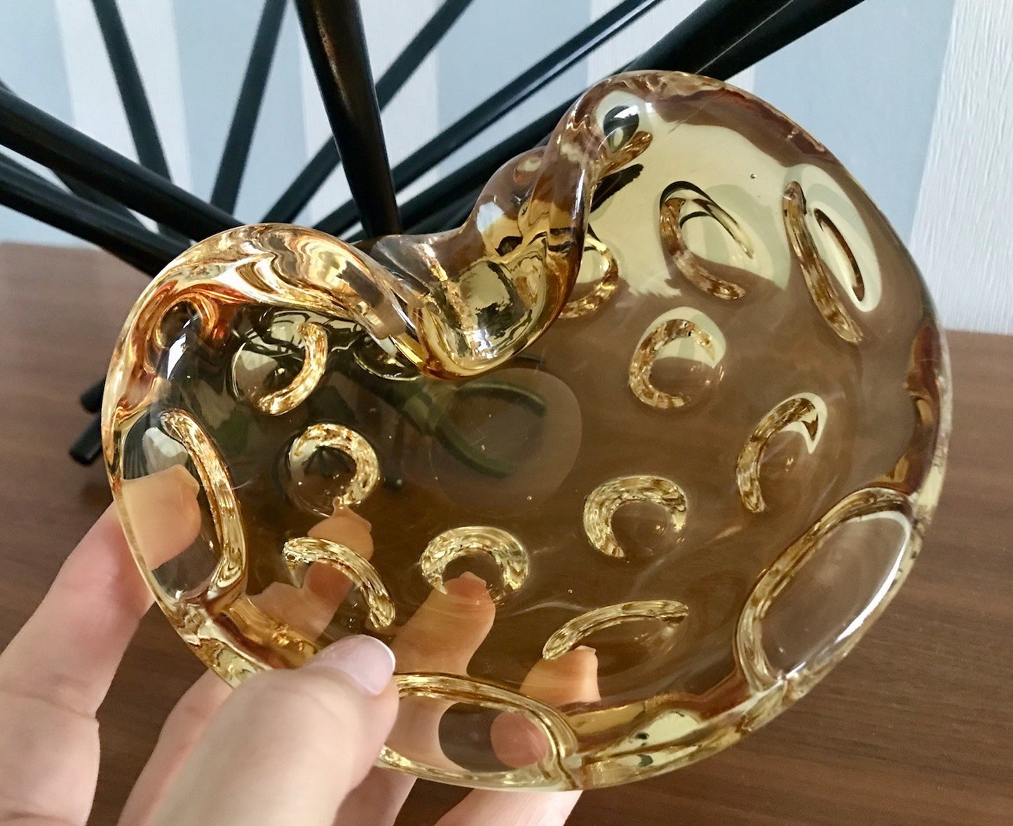 Murano 60er 70er Jahre Nieren Aschenbecher Schale Glas gelb Dubben So Schön!