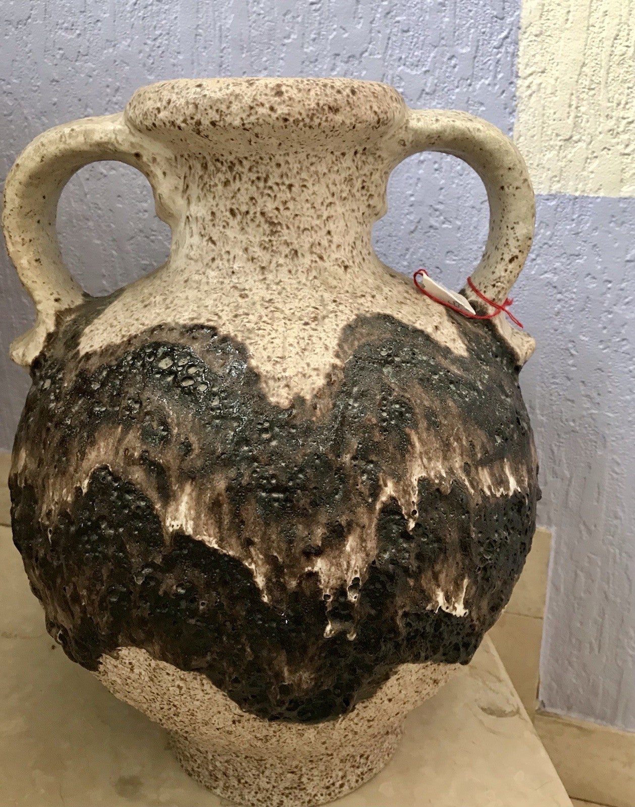 Vintage 60’s Vase Mid Century Steingut Keramik Dümler Breiden Kunstvoll Fat Lava